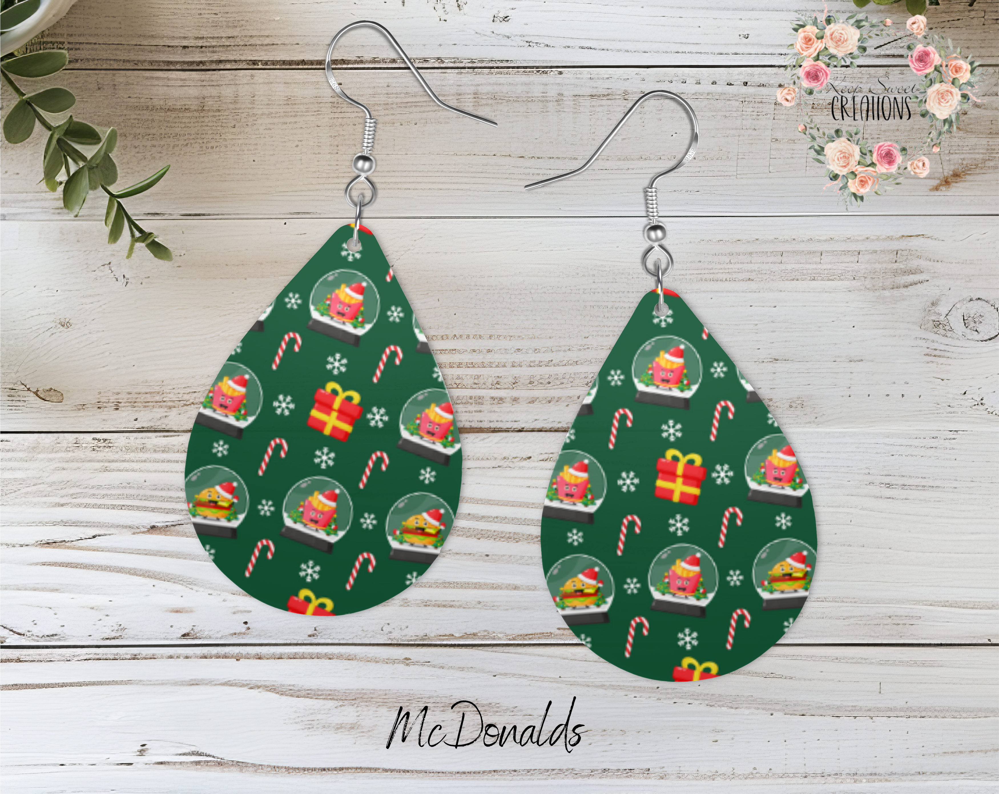 Christmas Candy Teardrop Earrings – Sweet Holiday Jewelry