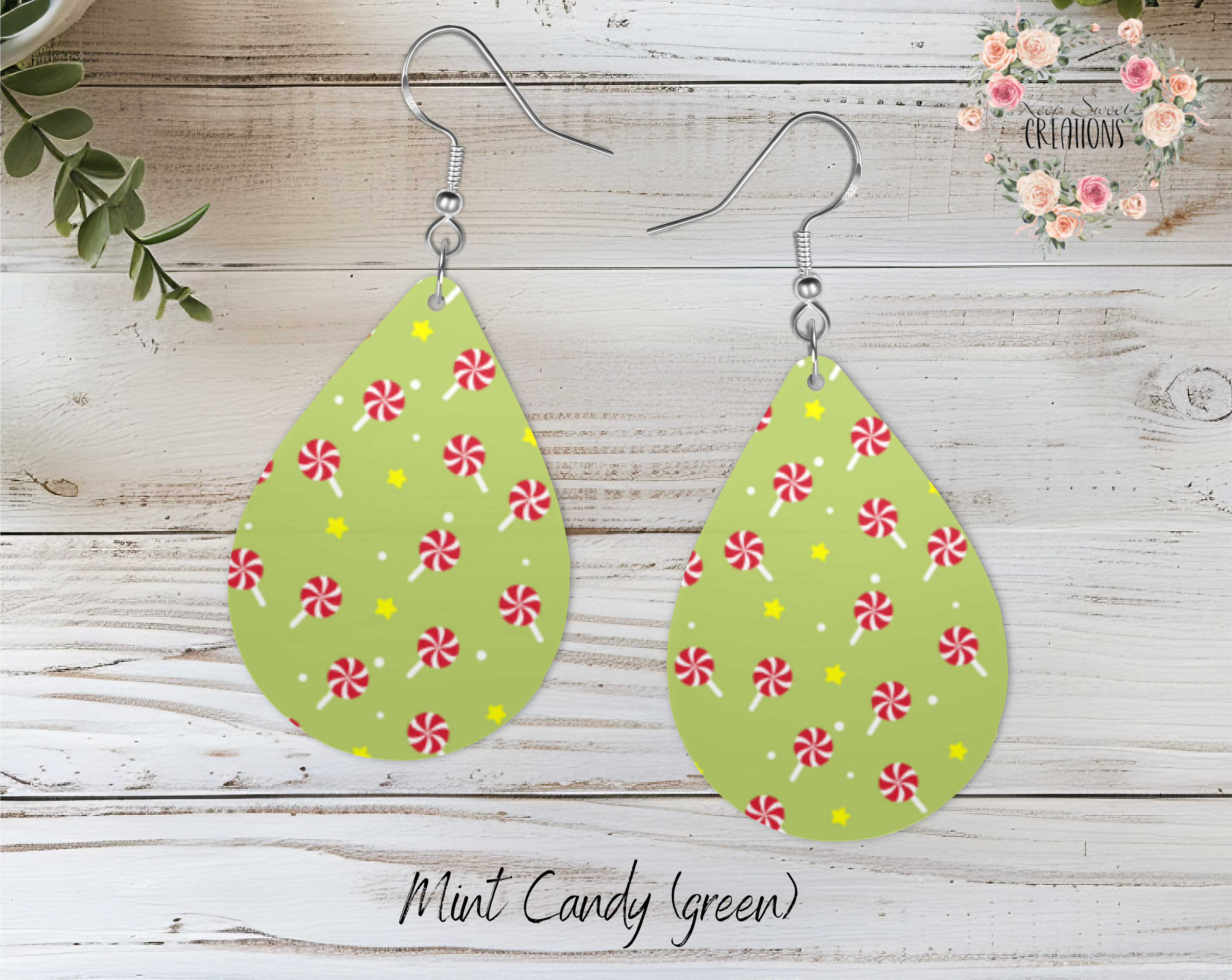 Christmas Candy Teardrop Earrings – Sweet Holiday Jewelry