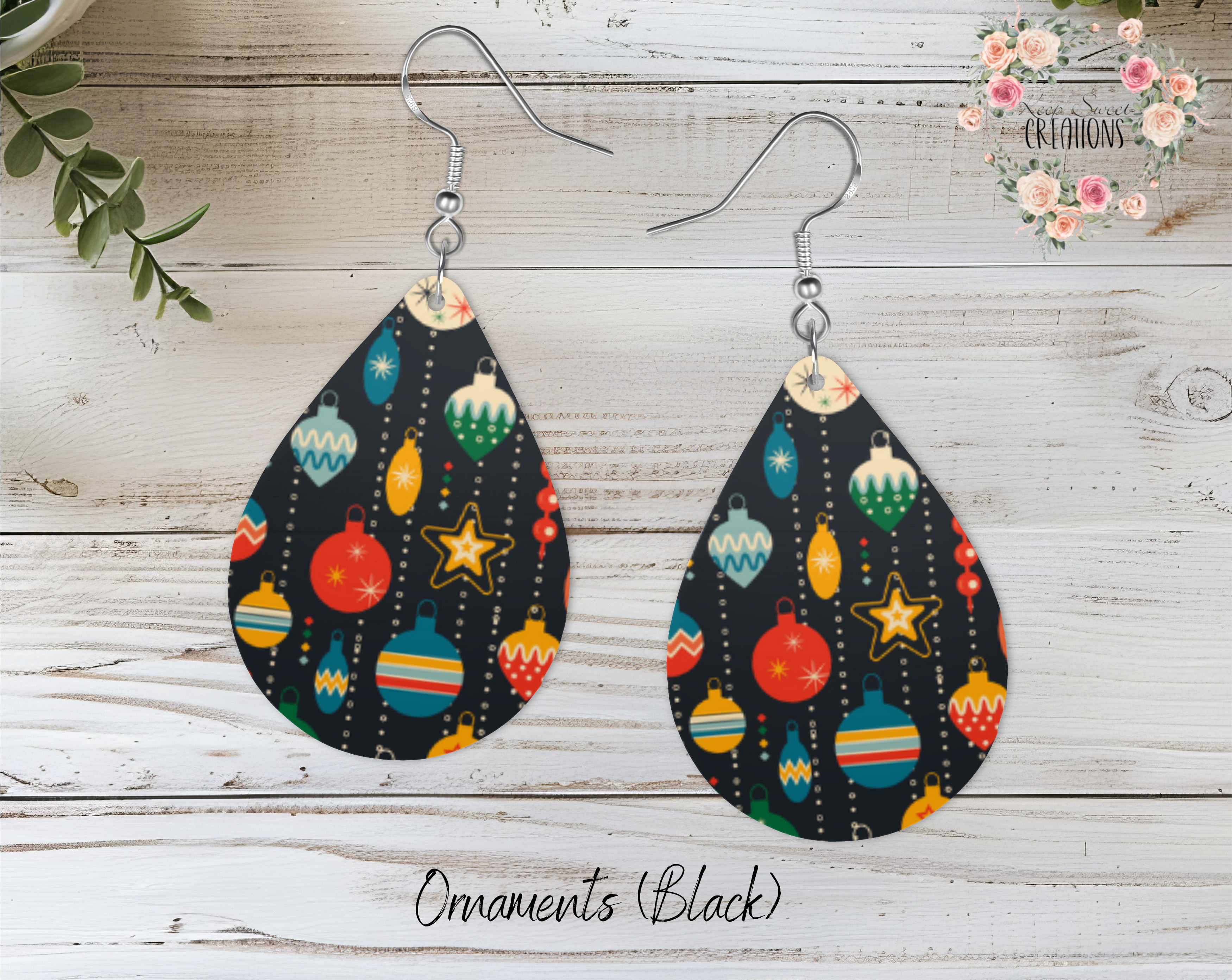 Christmas Ornament Teardrop Earrings – Festive Holiday Jewelry