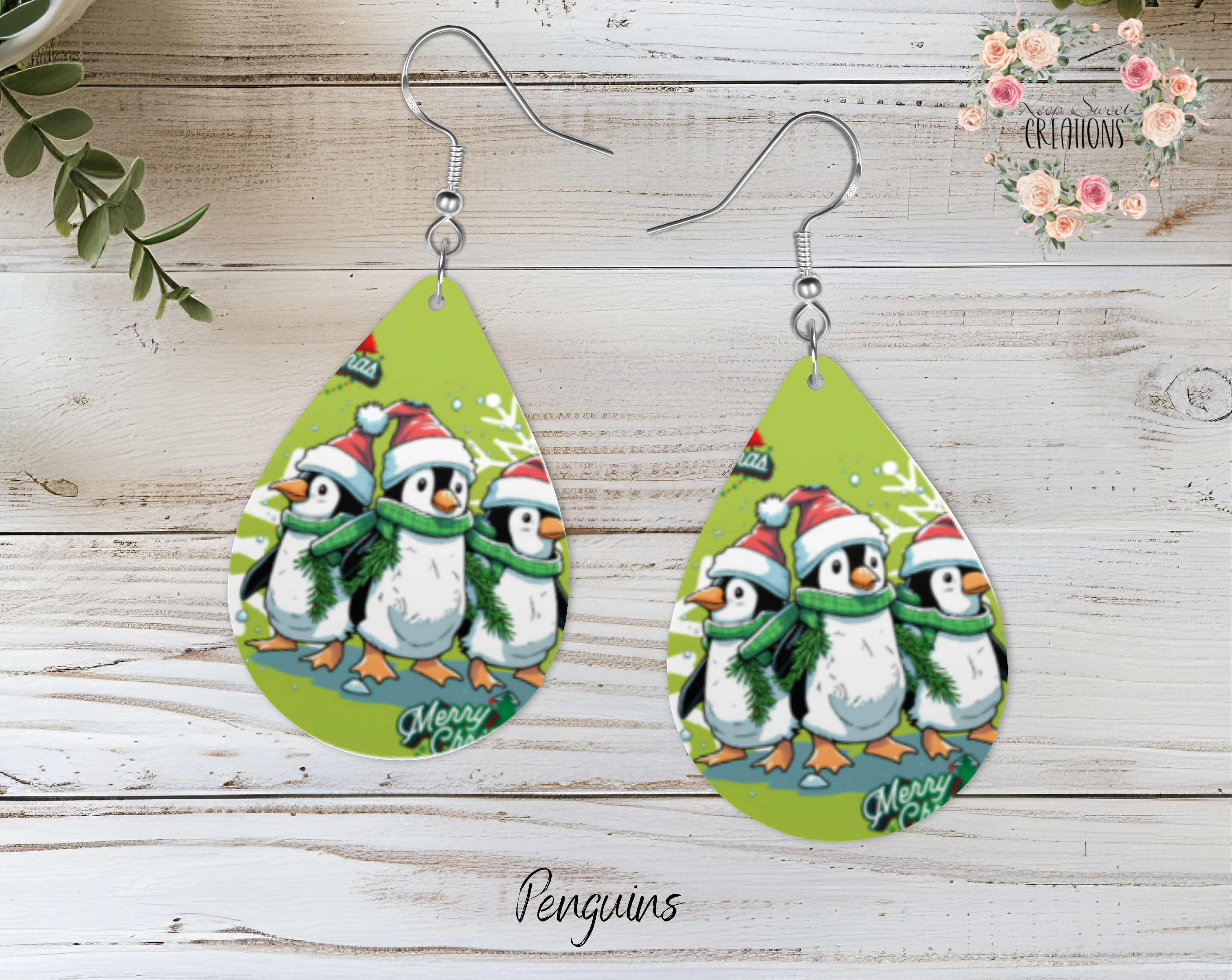 Christmas Animal Teardrop Earrings – Festive Holiday Earrings for Animal Lovers
