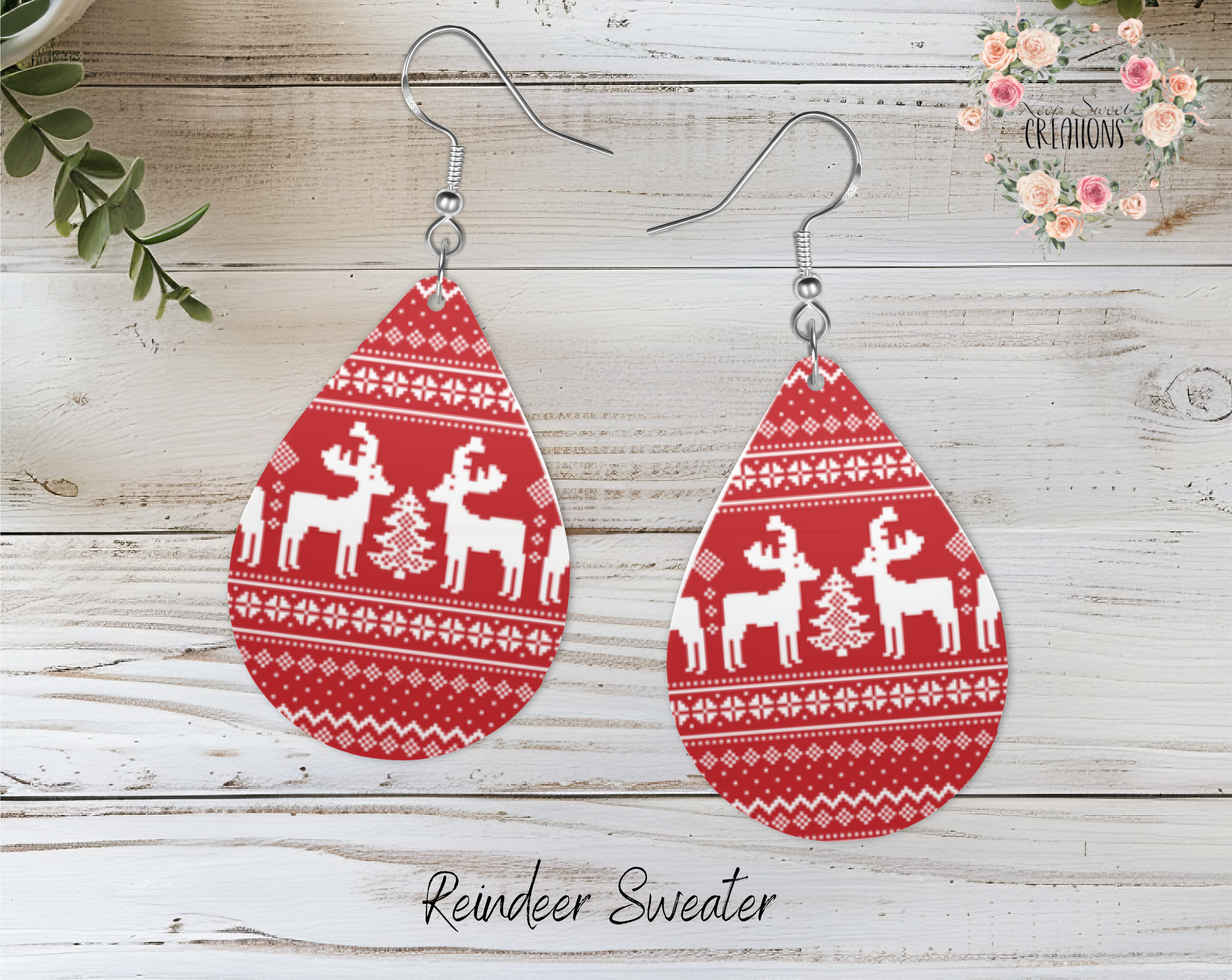 Christmas Reindeer Teardrop Earrings – Festive Holiday Jewelry