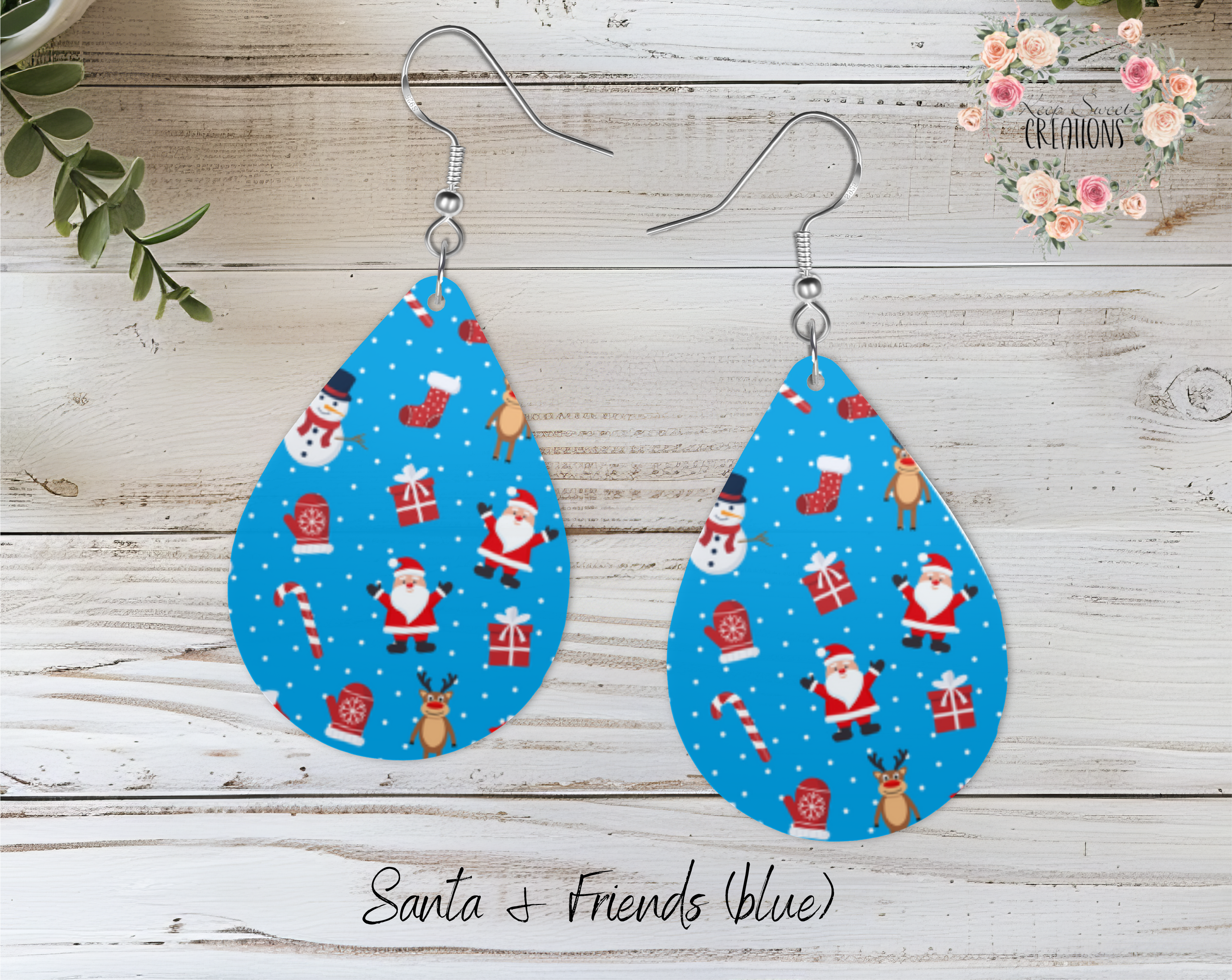 Christmas Santa Teardrop Earrings – Festive Holiday Jewelry