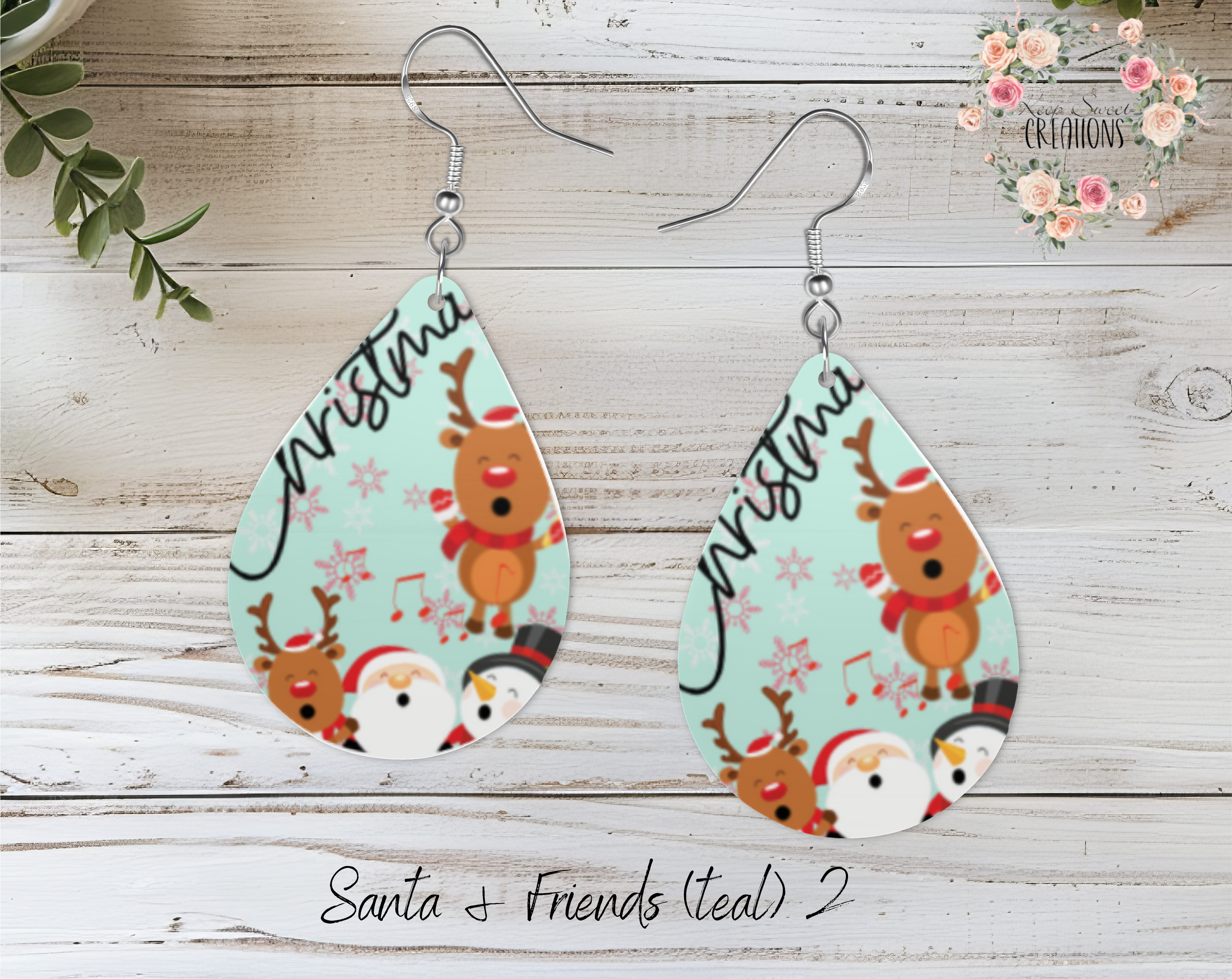 Christmas Santa Teardrop Earrings – Festive Holiday Jewelry