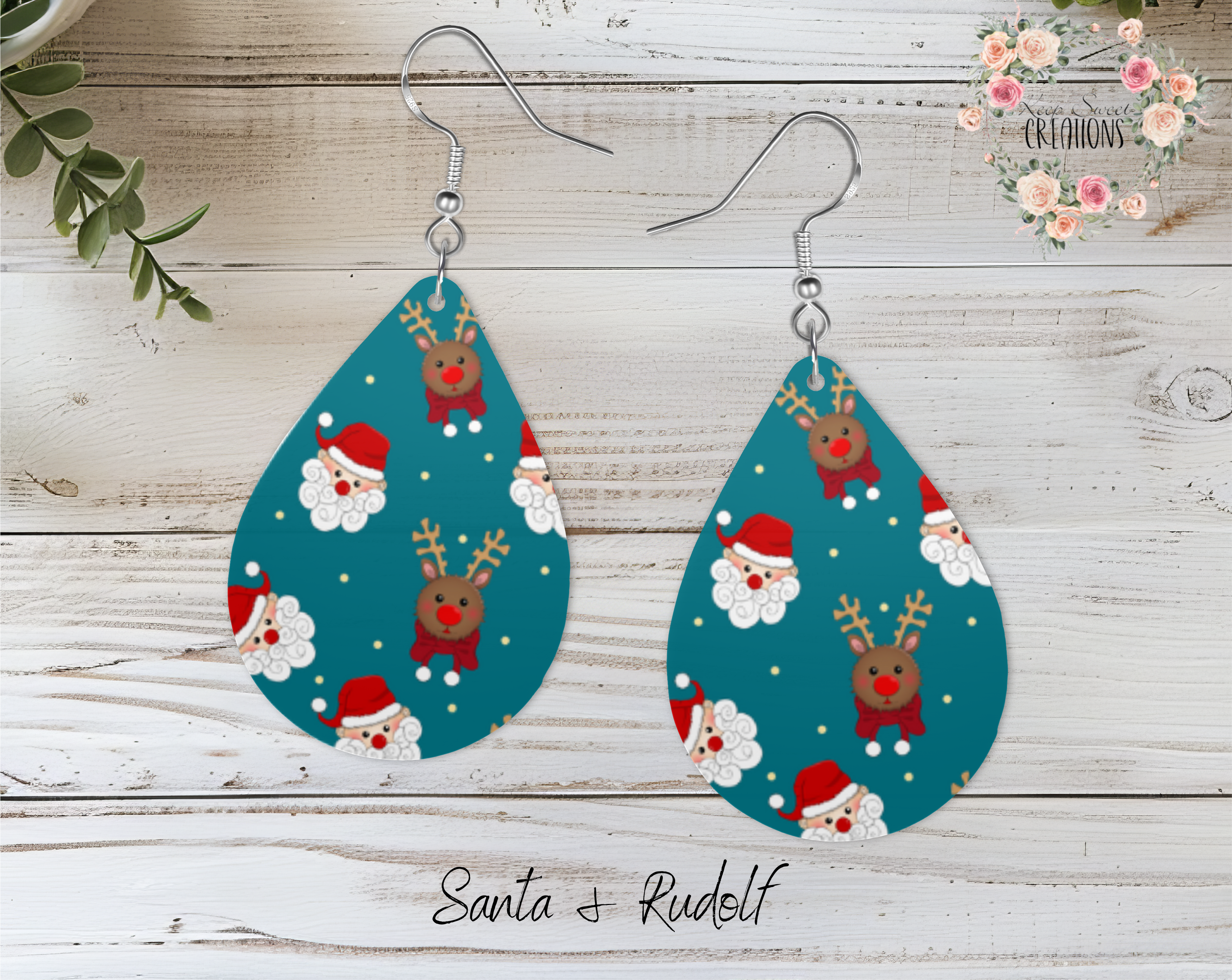 Christmas Santa Teardrop Earrings – Festive Holiday Jewelry