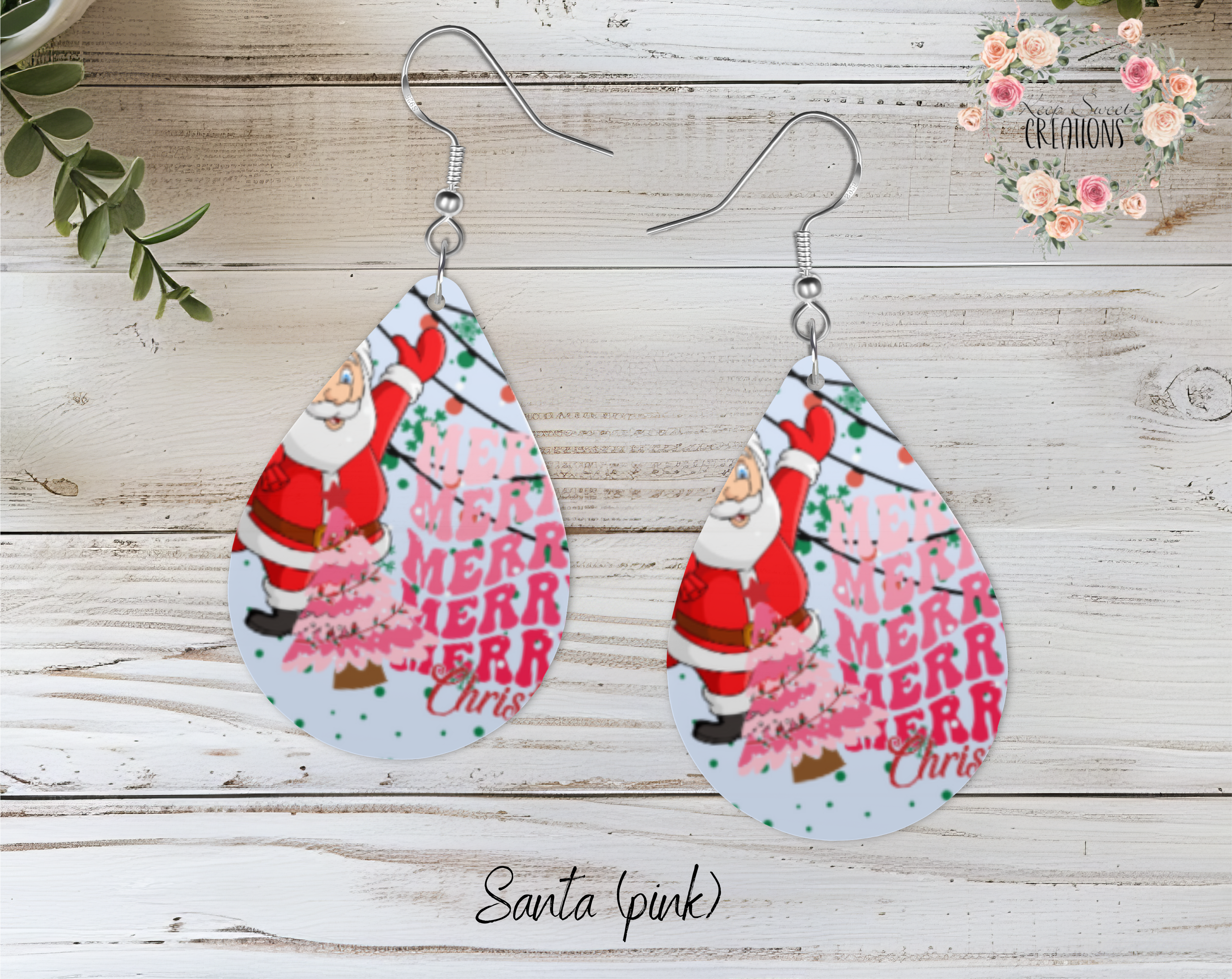 Christmas Santa Teardrop Earrings – Festive Holiday Jewelry
