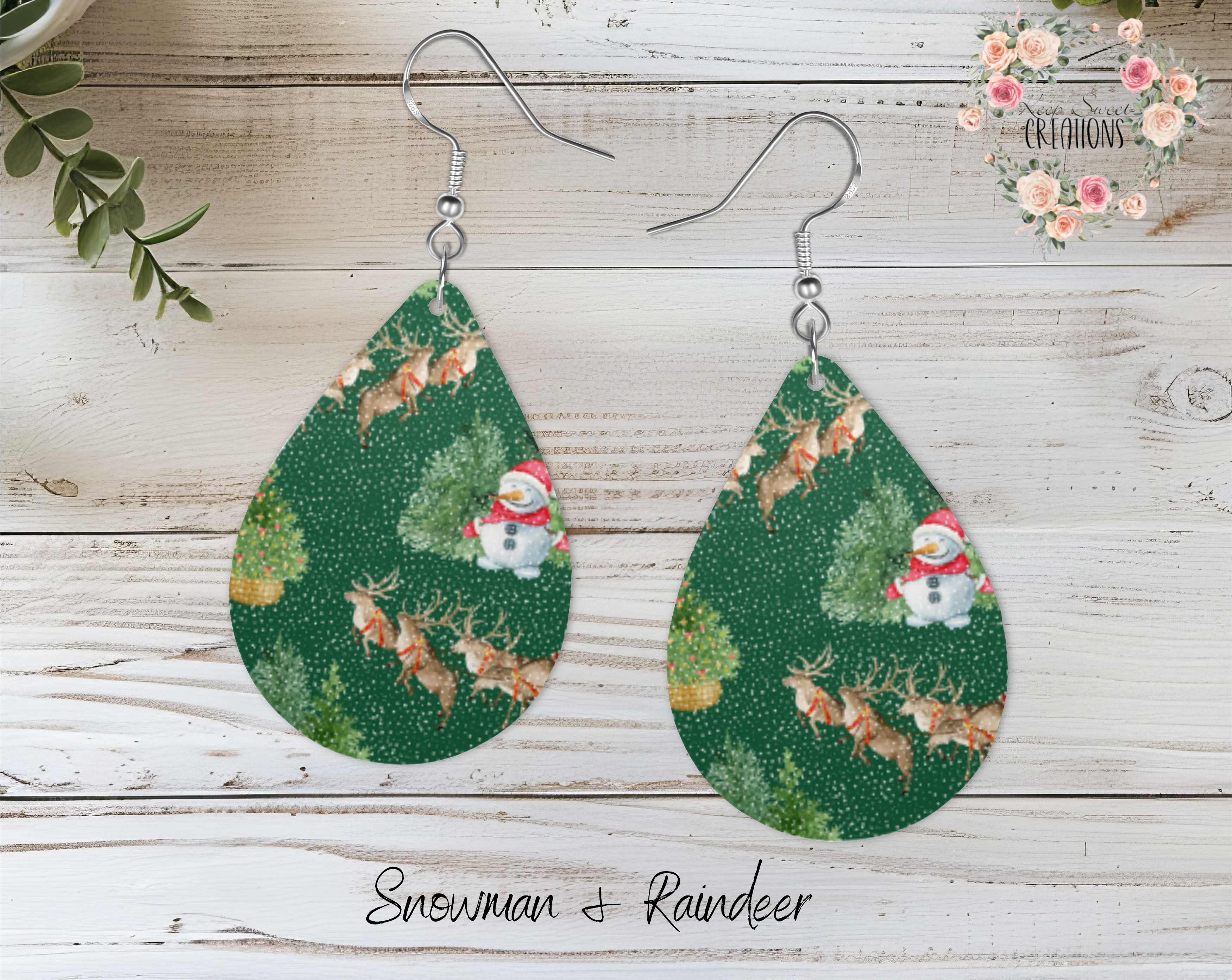 Christmas Reindeer Teardrop Earrings – Festive Holiday Jewelry