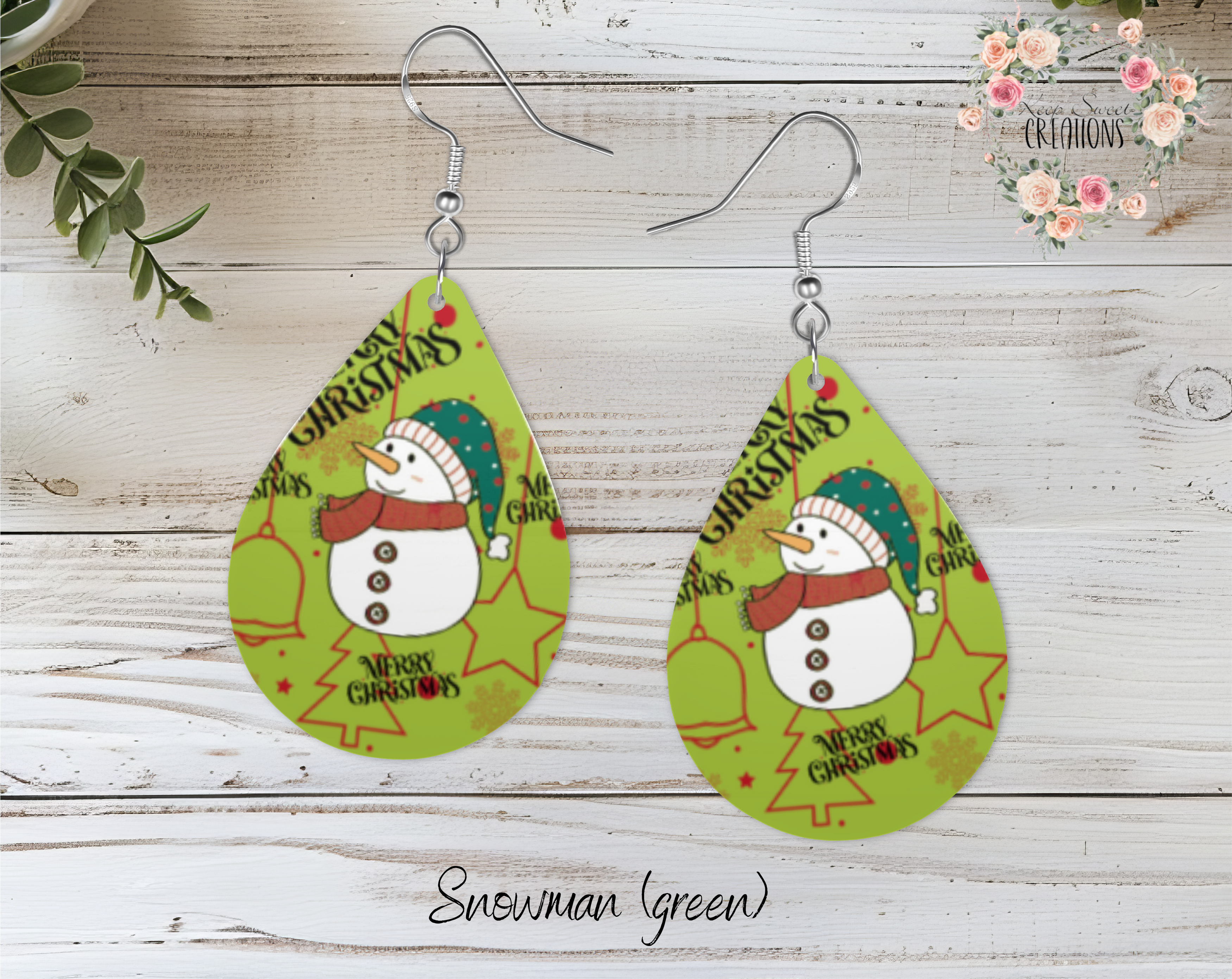 Christmas Snowman Teardrop Earrings – Festive Holiday Jewelry