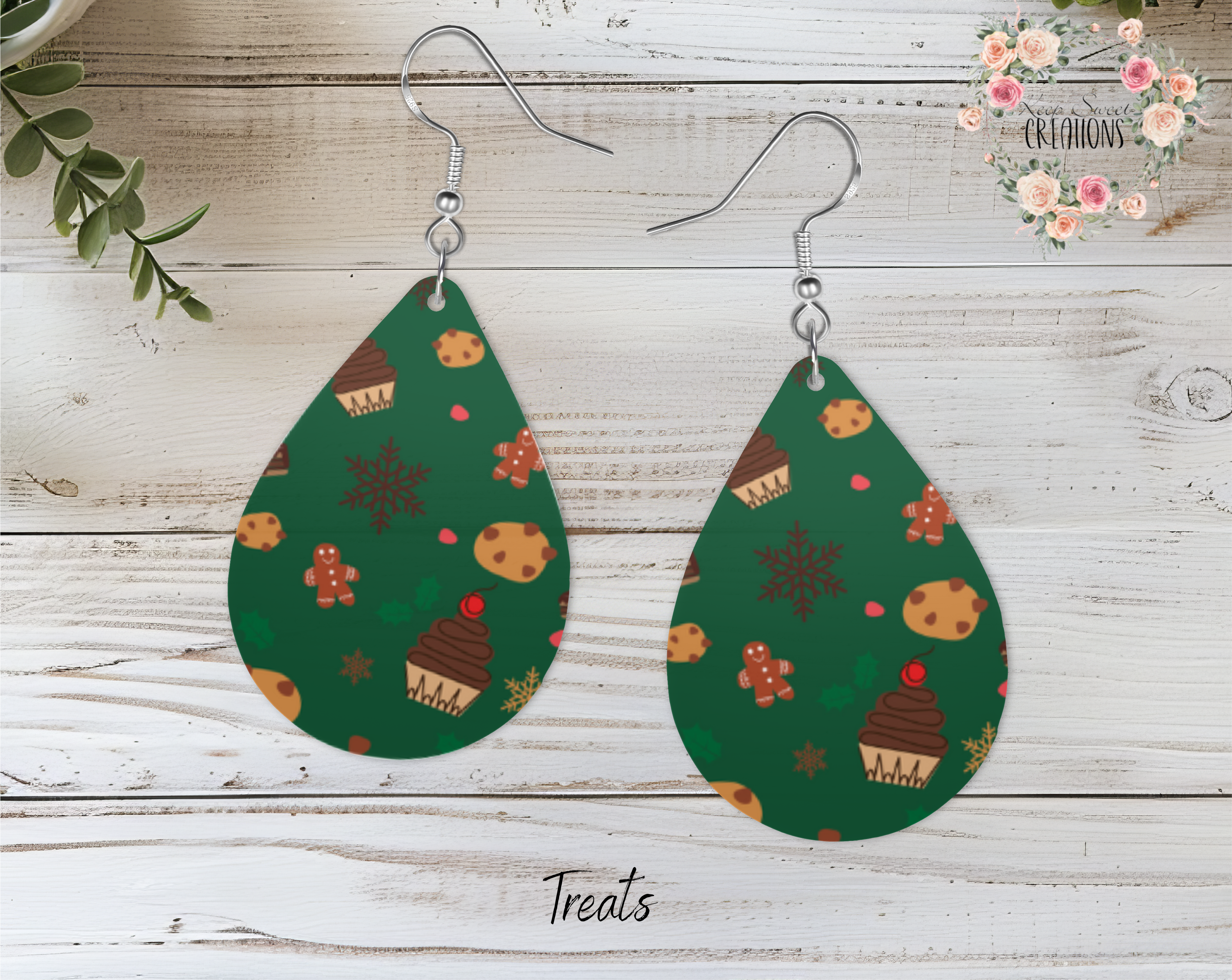 Christmas Candy Teardrop Earrings – Sweet Holiday Jewelry