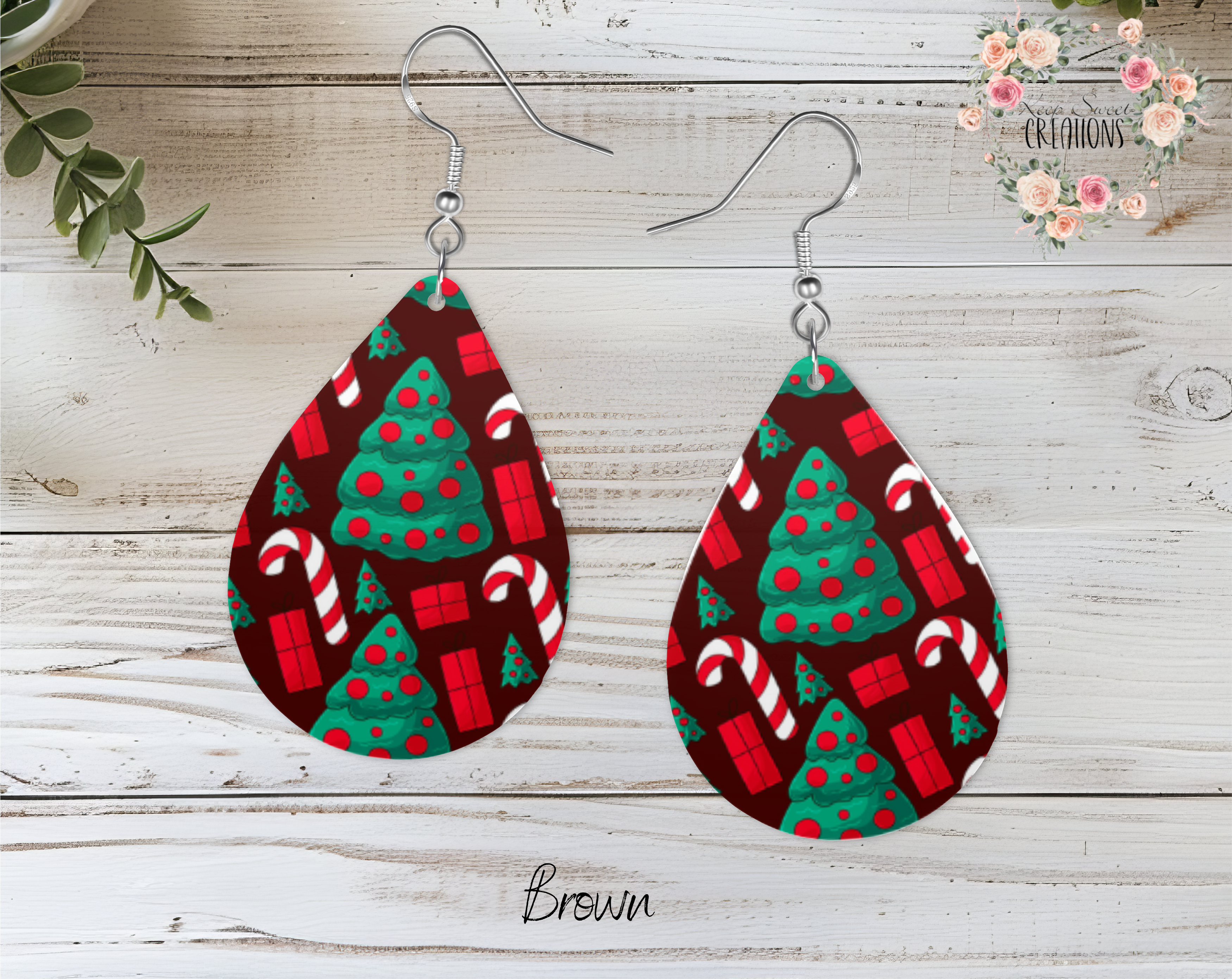 Christmas Candy Teardrop Earrings – Sweet Holiday Jewelry