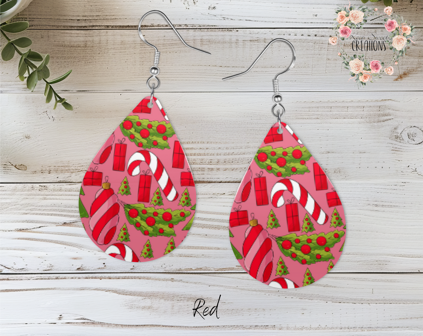 Teardrop Earrings - Christmas (Candy)