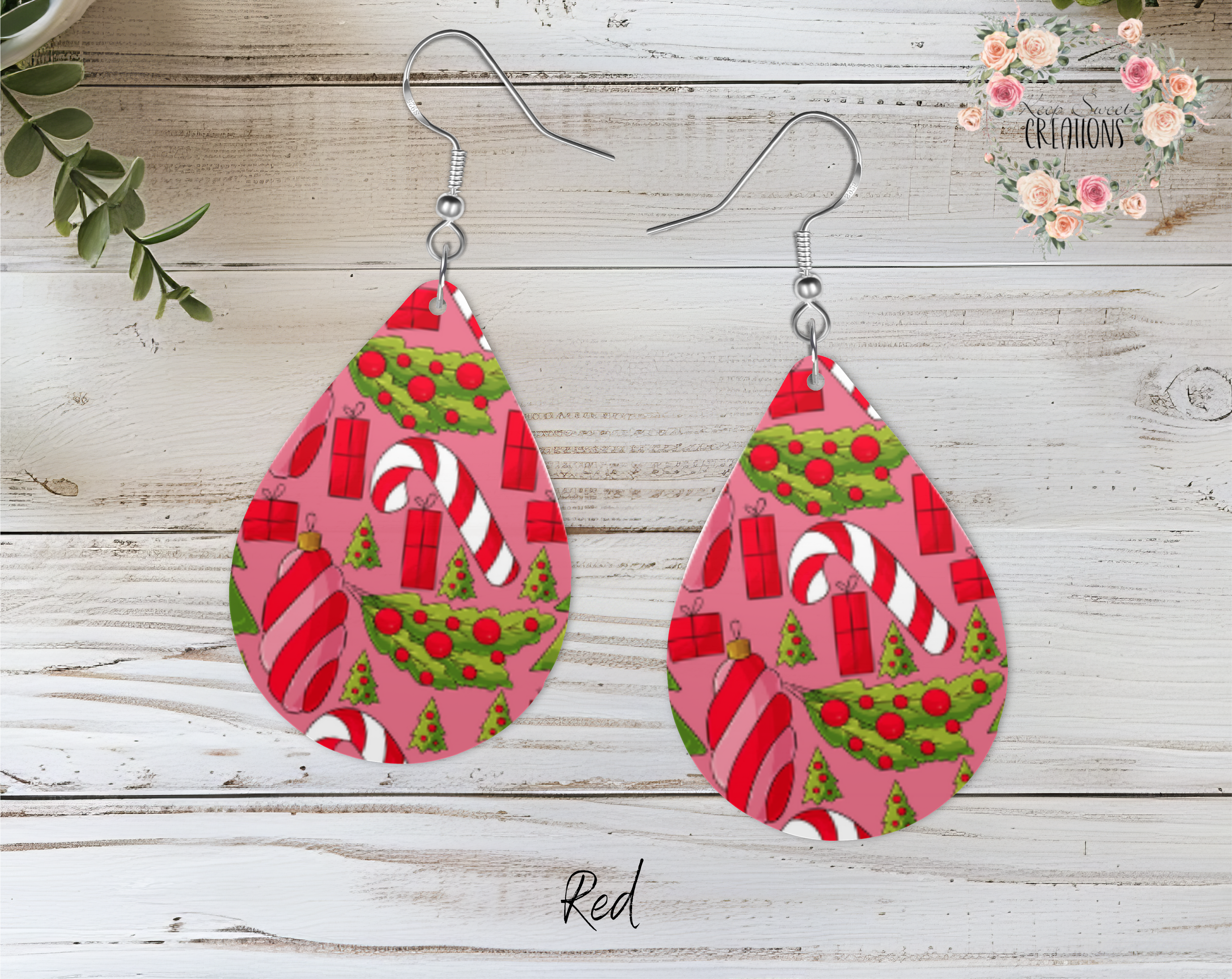 Christmas Candy Teardrop Earrings – Sweet Holiday Jewelry