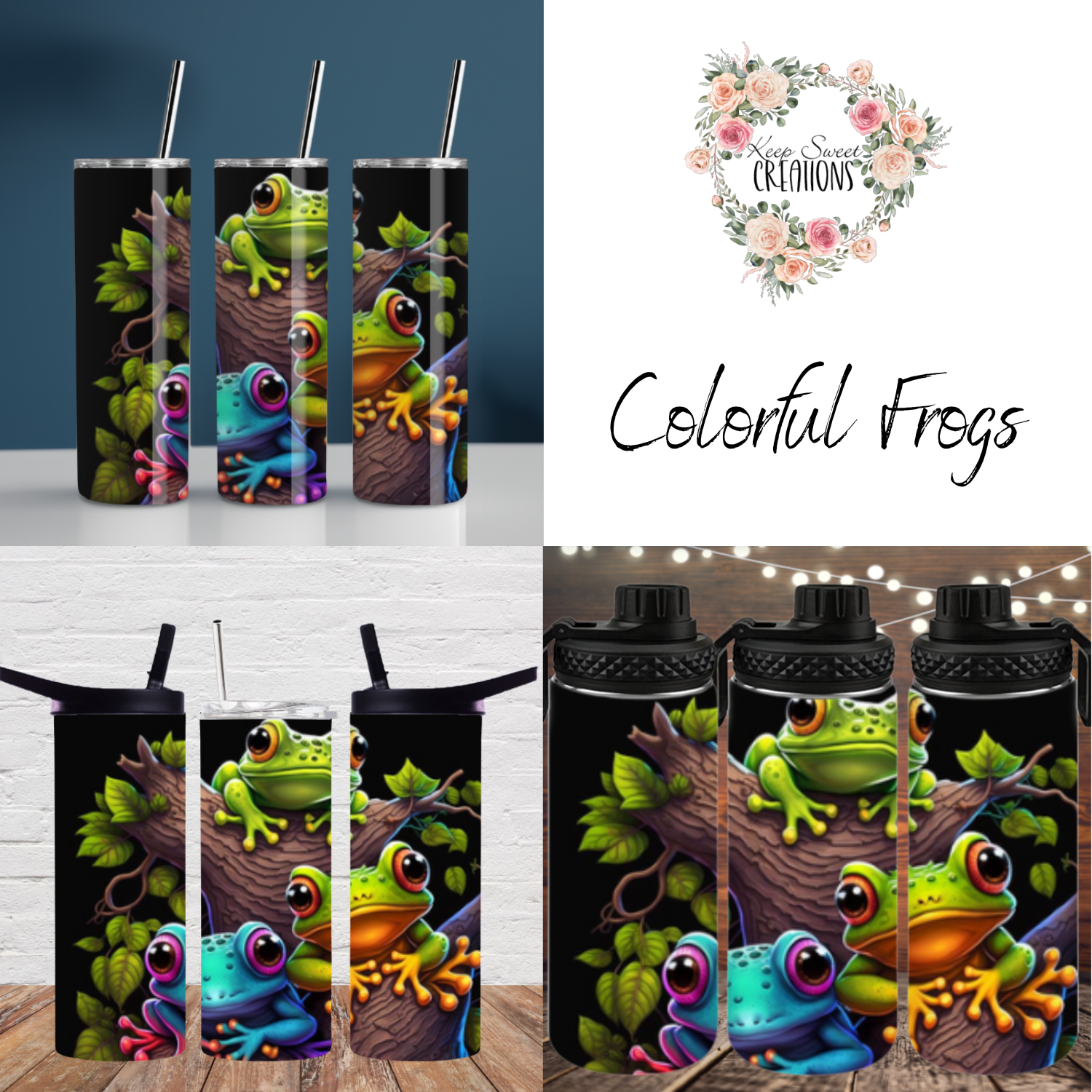 Colorful Frogs Tumbler | Vibrant Wildlife Drinkware