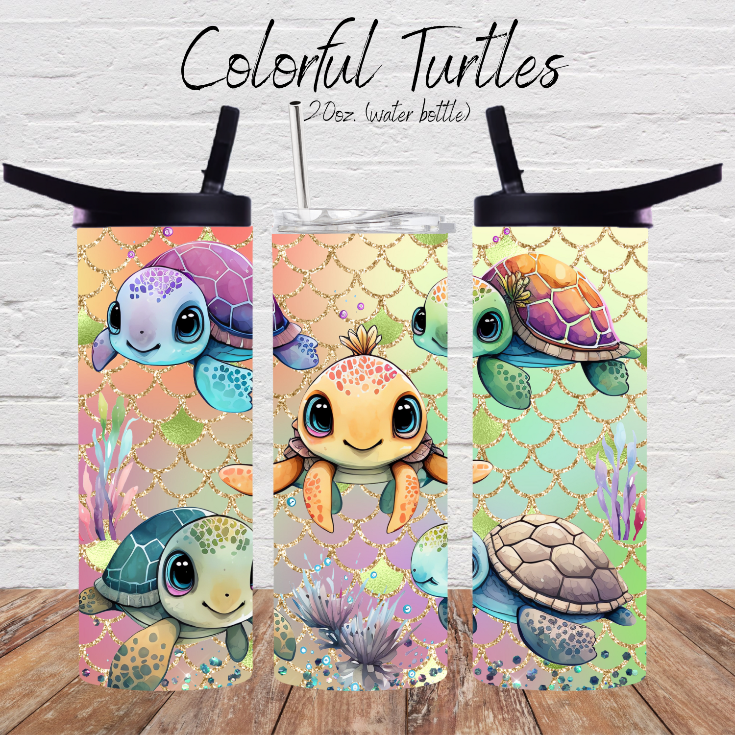 Colorful Turtle Tumbler | Ocean-Inspired Sublimation Cup