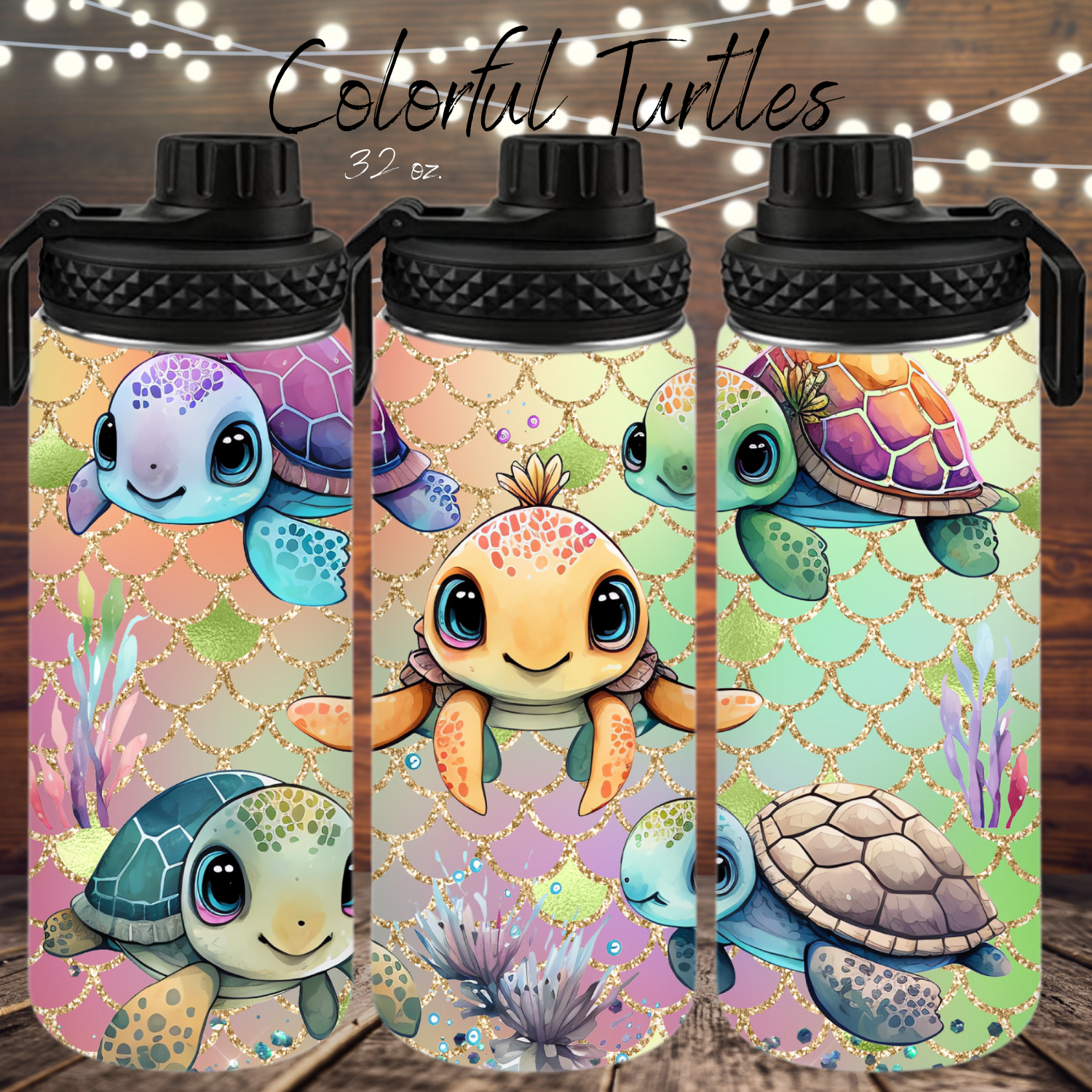 Colorful Turtle Tumbler | Ocean-Inspired Sublimation Cup