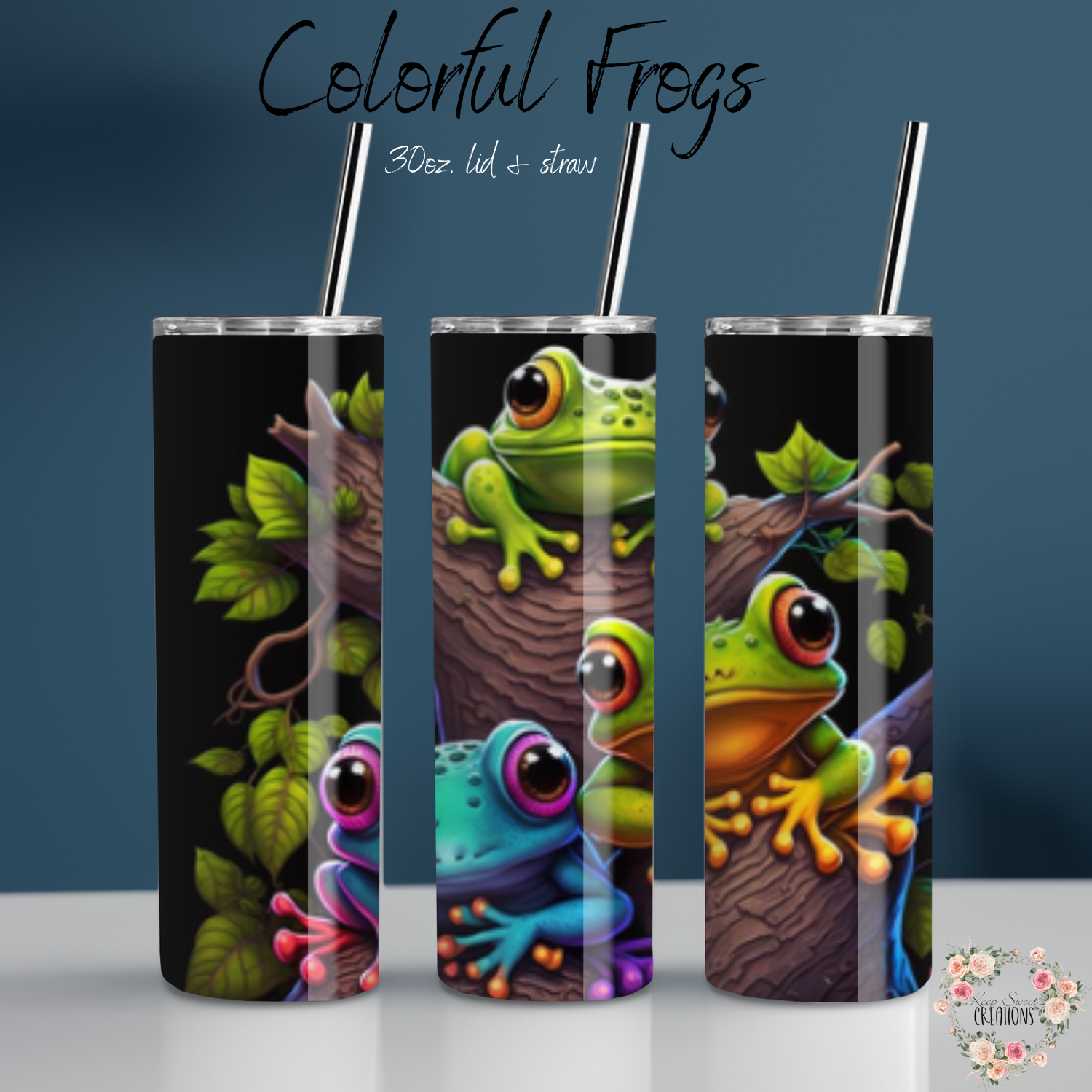 Colorful Frogs Tumbler | Vibrant Wildlife Drinkware