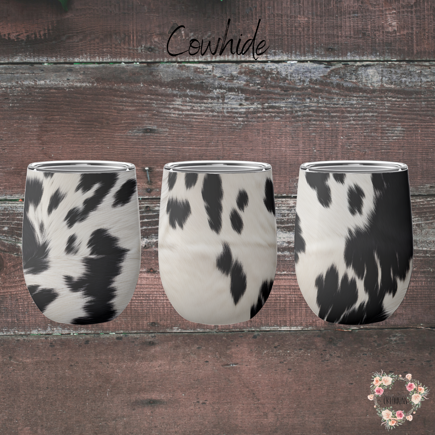 Cowhide – black & white rustic design