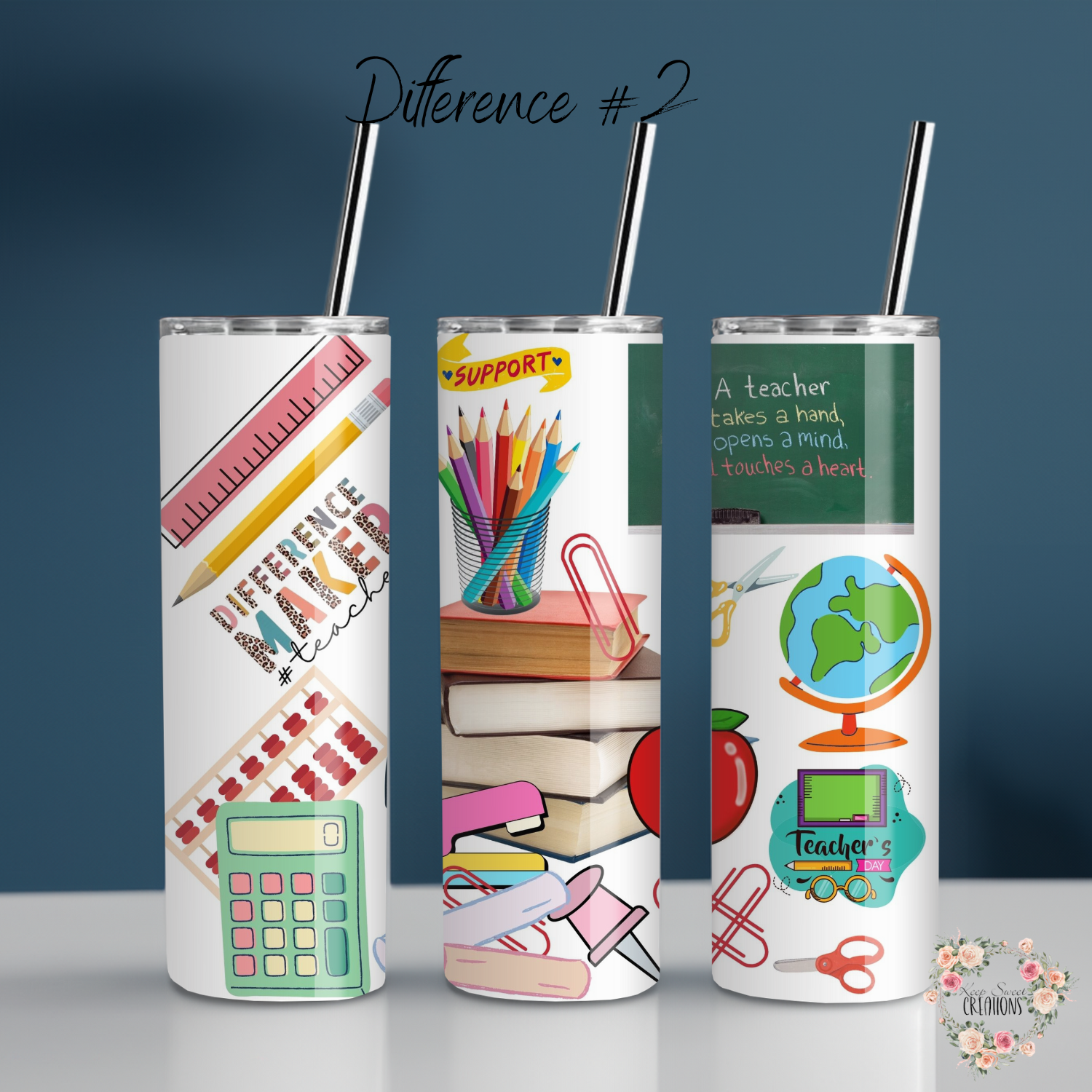 Teacher Tumbler – School Supply & Teacher Character Designs