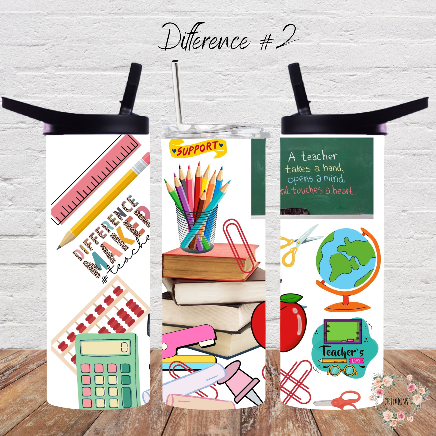 Teacher Tumbler – School Supply & Teacher Character Designs