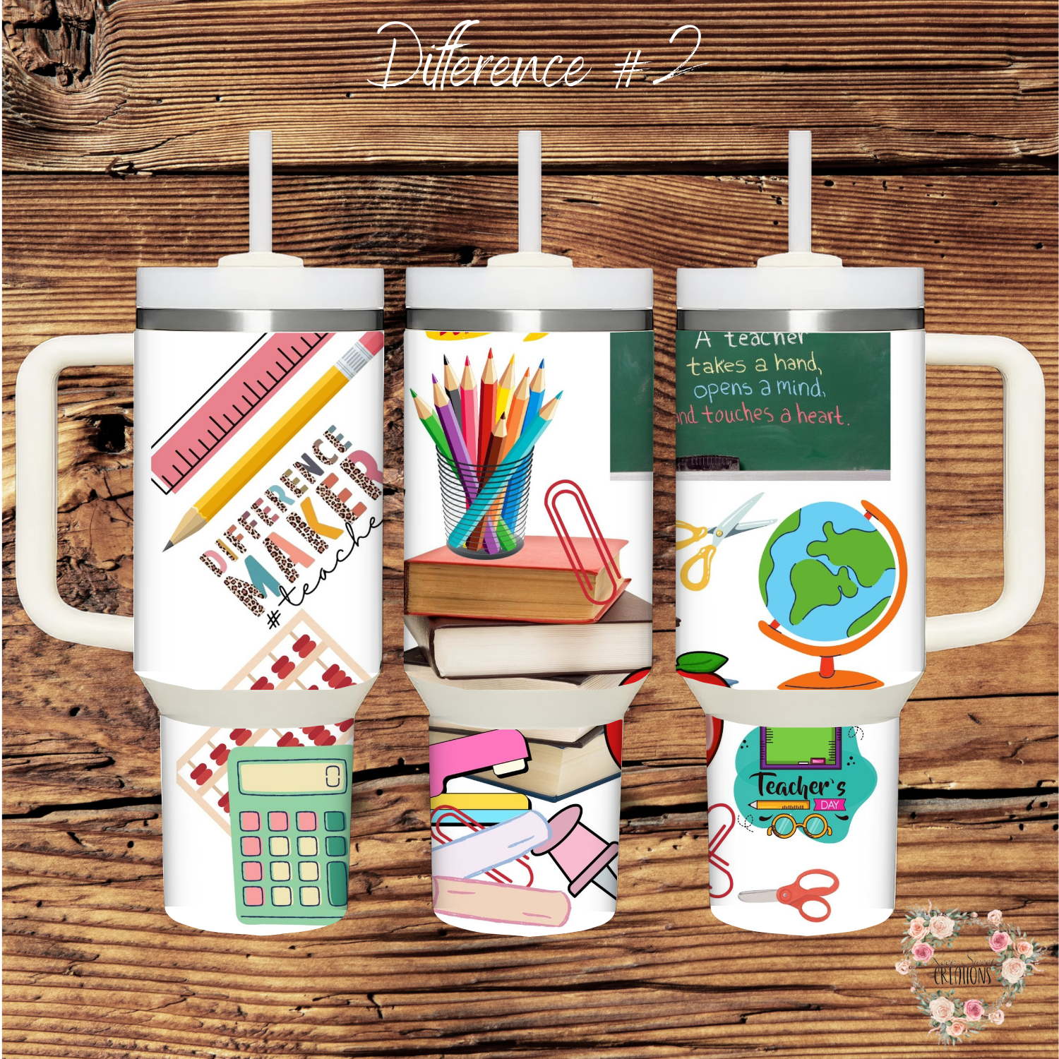 Teacher Tumbler – School Supply & Teacher Character Designs