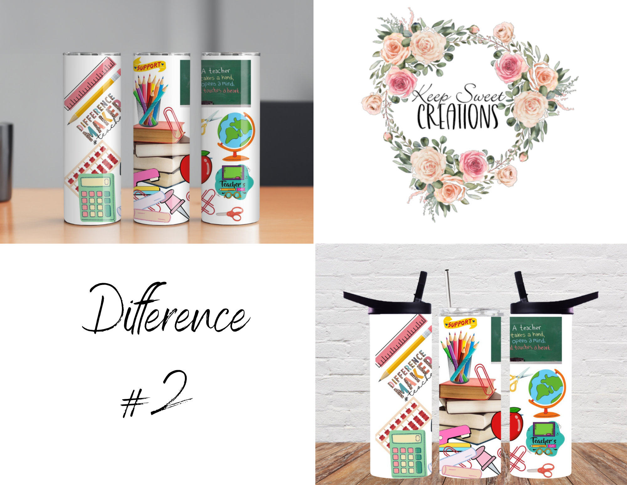Teacher Tumbler – School Supply & Teacher Character Designs