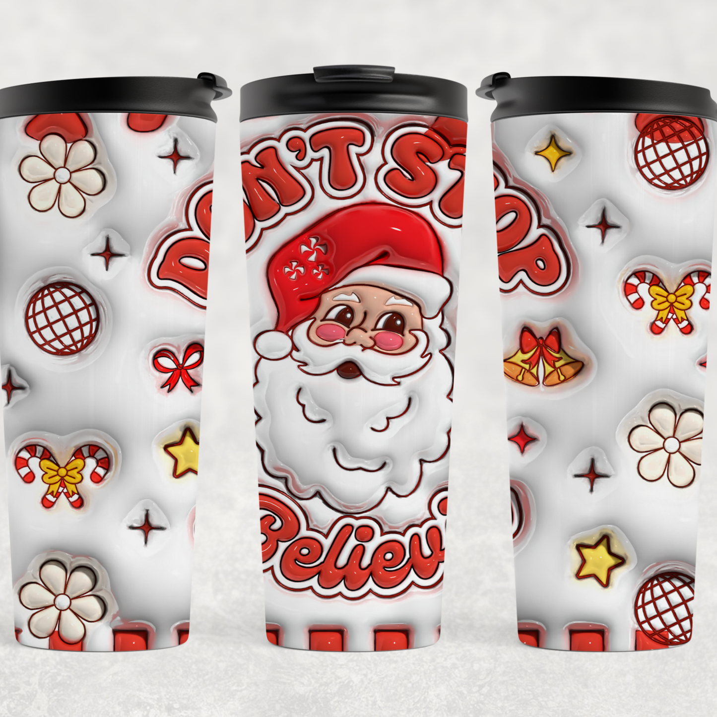 Don’t Stop Believing Tumbler | Santa Christmas Cup Collection