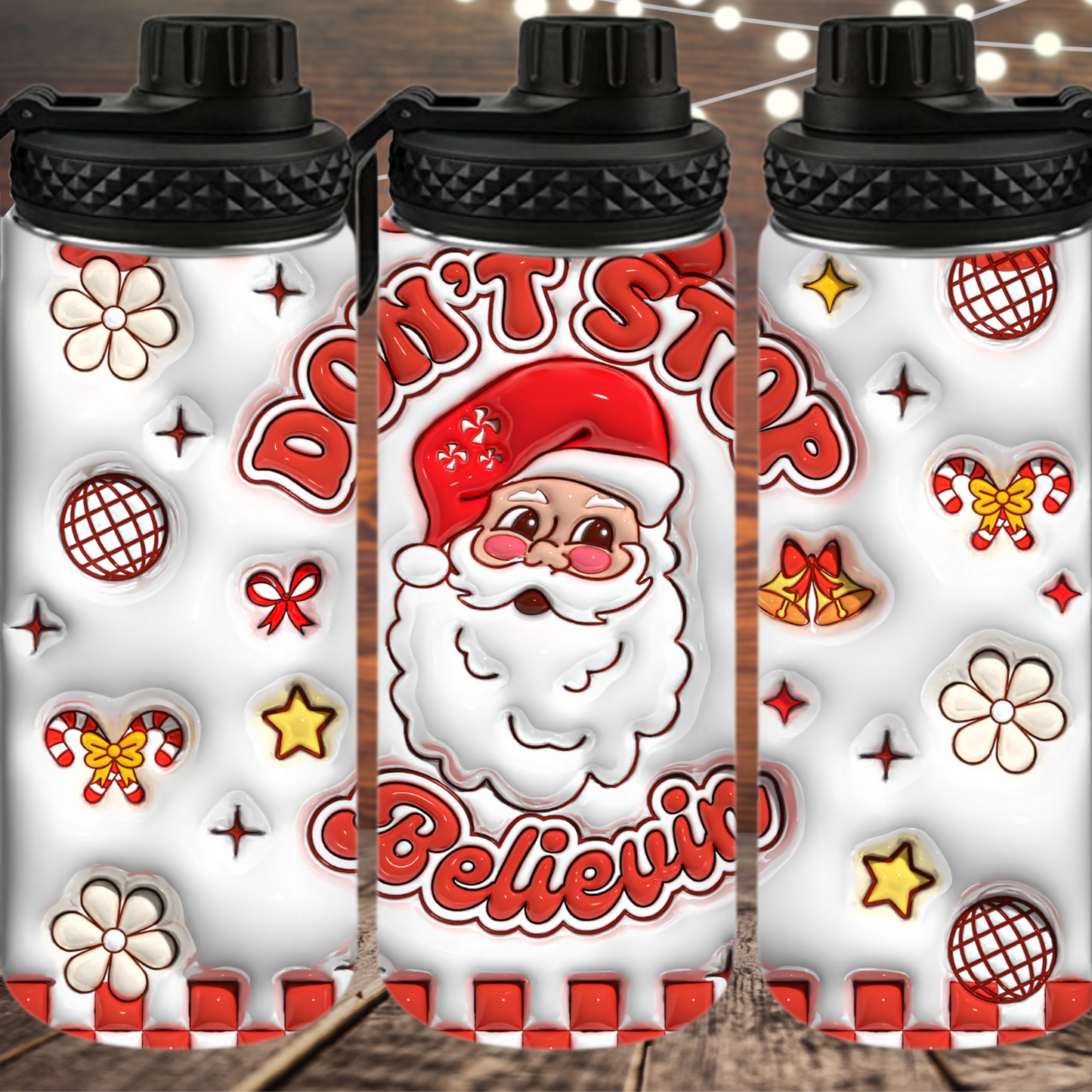 Don’t Stop Believing Tumbler | Santa Christmas Cup Collection