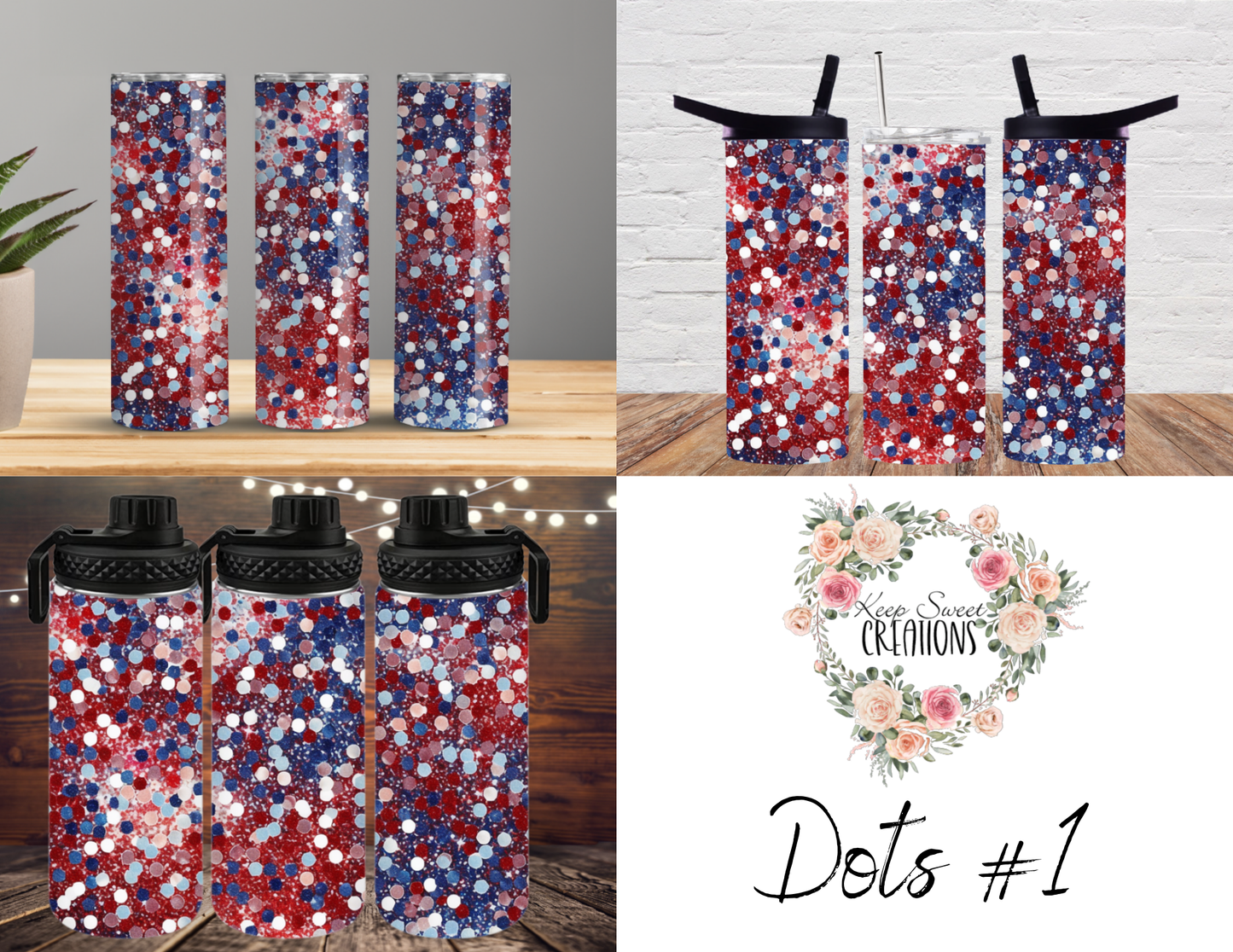 American Independence: Glitter, Stain glass and Dots