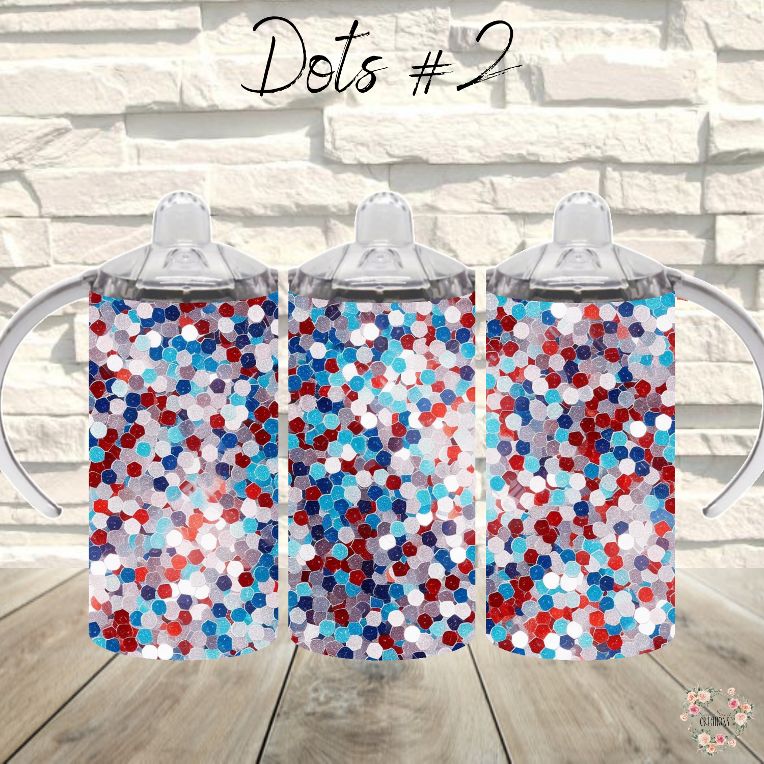 Red White & Blue Tumbler – Patriotic Confetti Design (Dots #2, USA Celebration Cup)