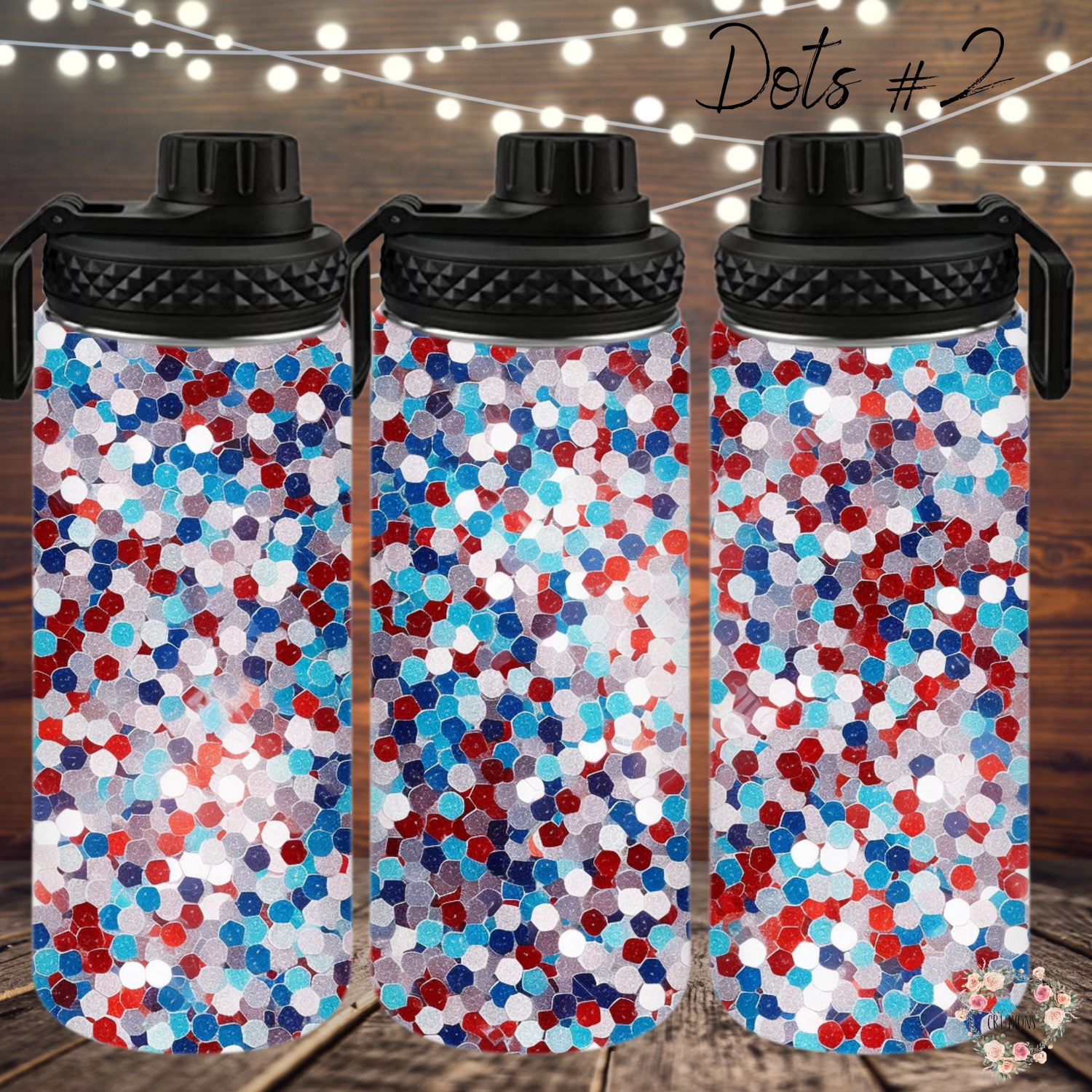 Red White & Blue Tumbler – Patriotic Confetti Design (Dots #2, USA Celebration Cup)