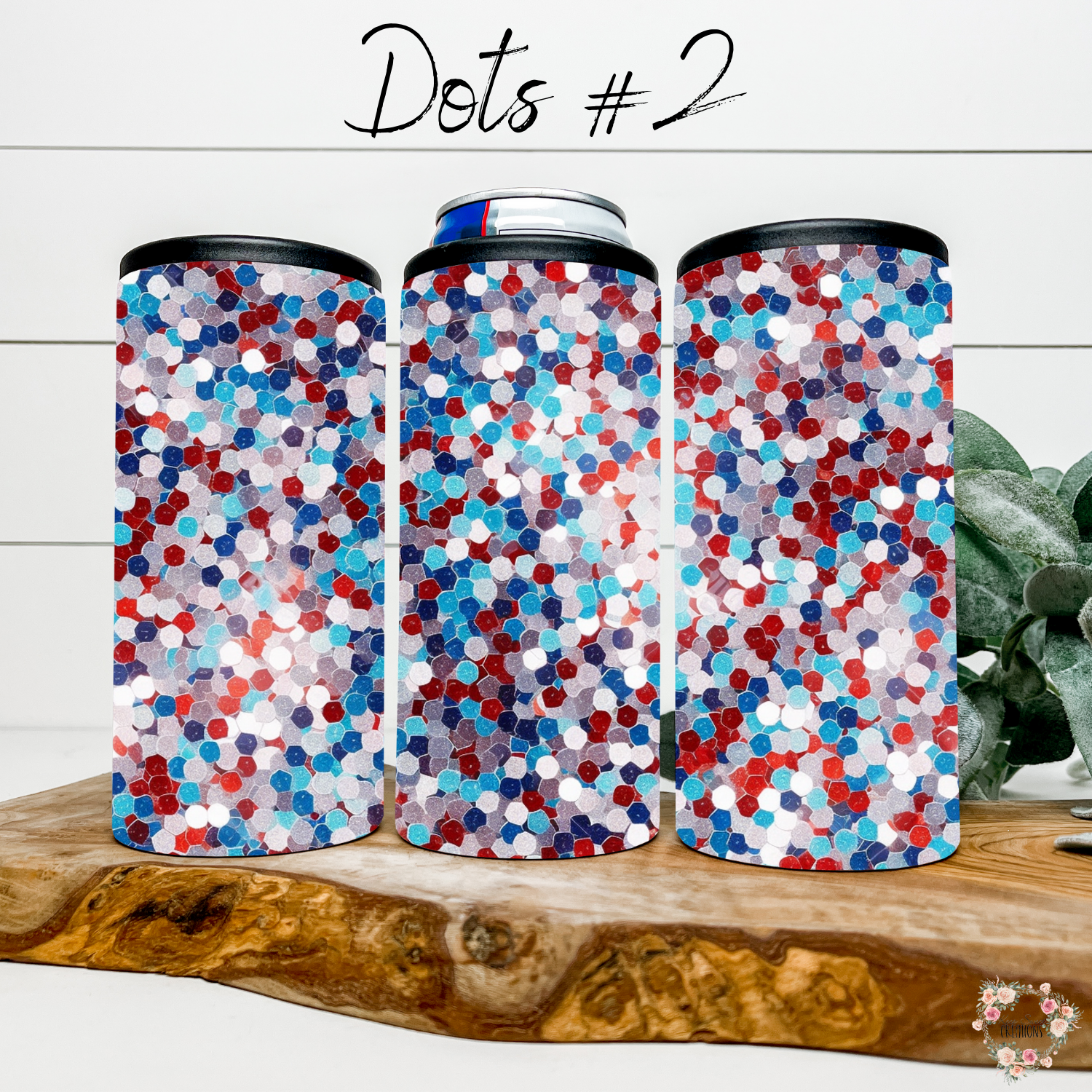 Red White & Blue Tumbler – Patriotic Confetti Design (Dots #2, USA Celebration Cup)