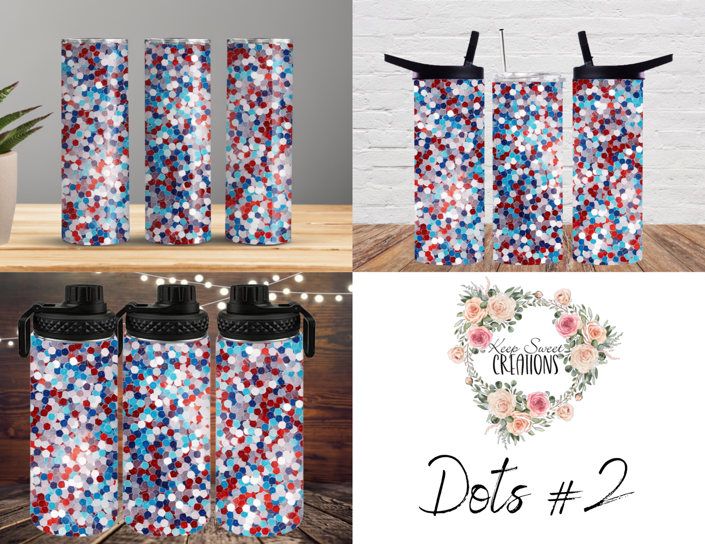 American Independence: Glitter, Stain glass and Dots