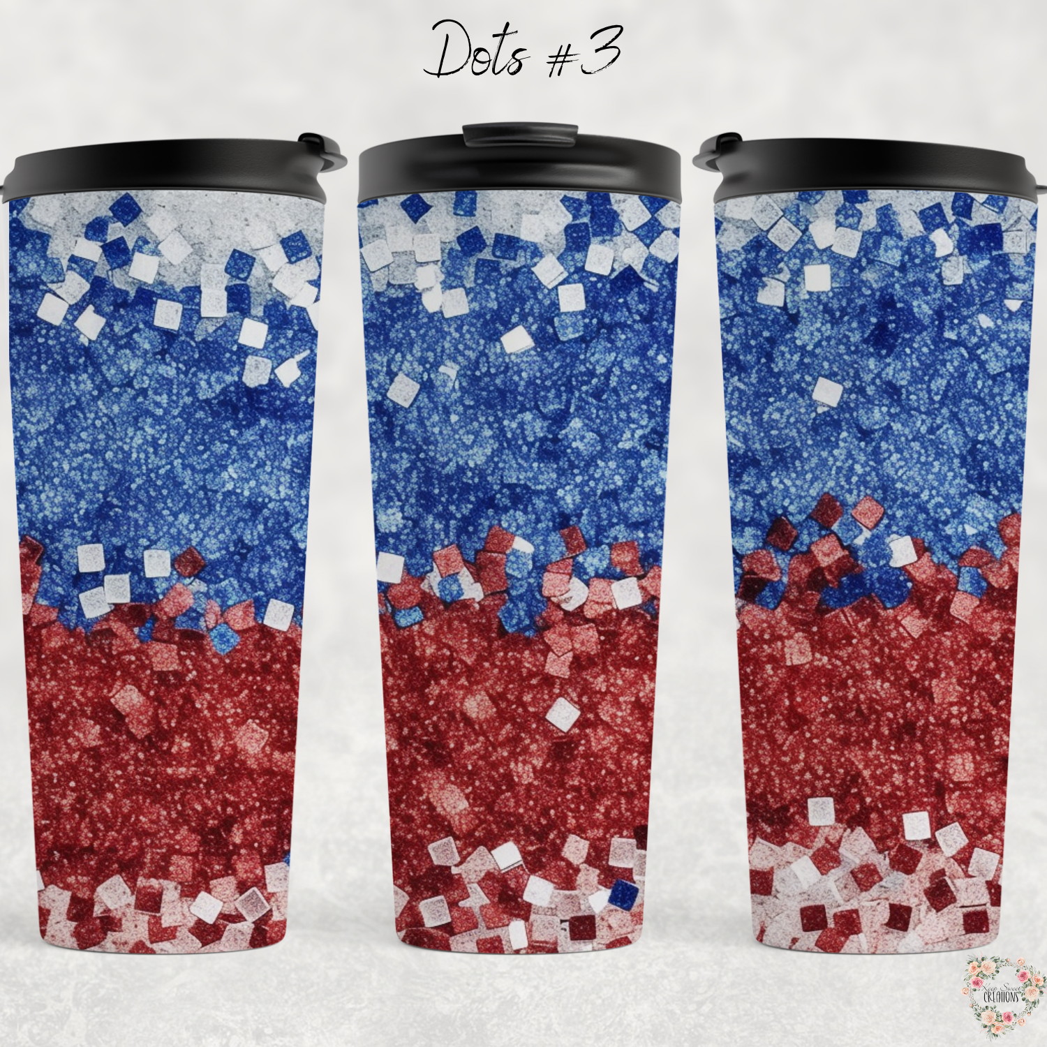 Red White & Blue Confetti Tumbler – Dots #3 Patriotic Cup for 4th of July & Summer