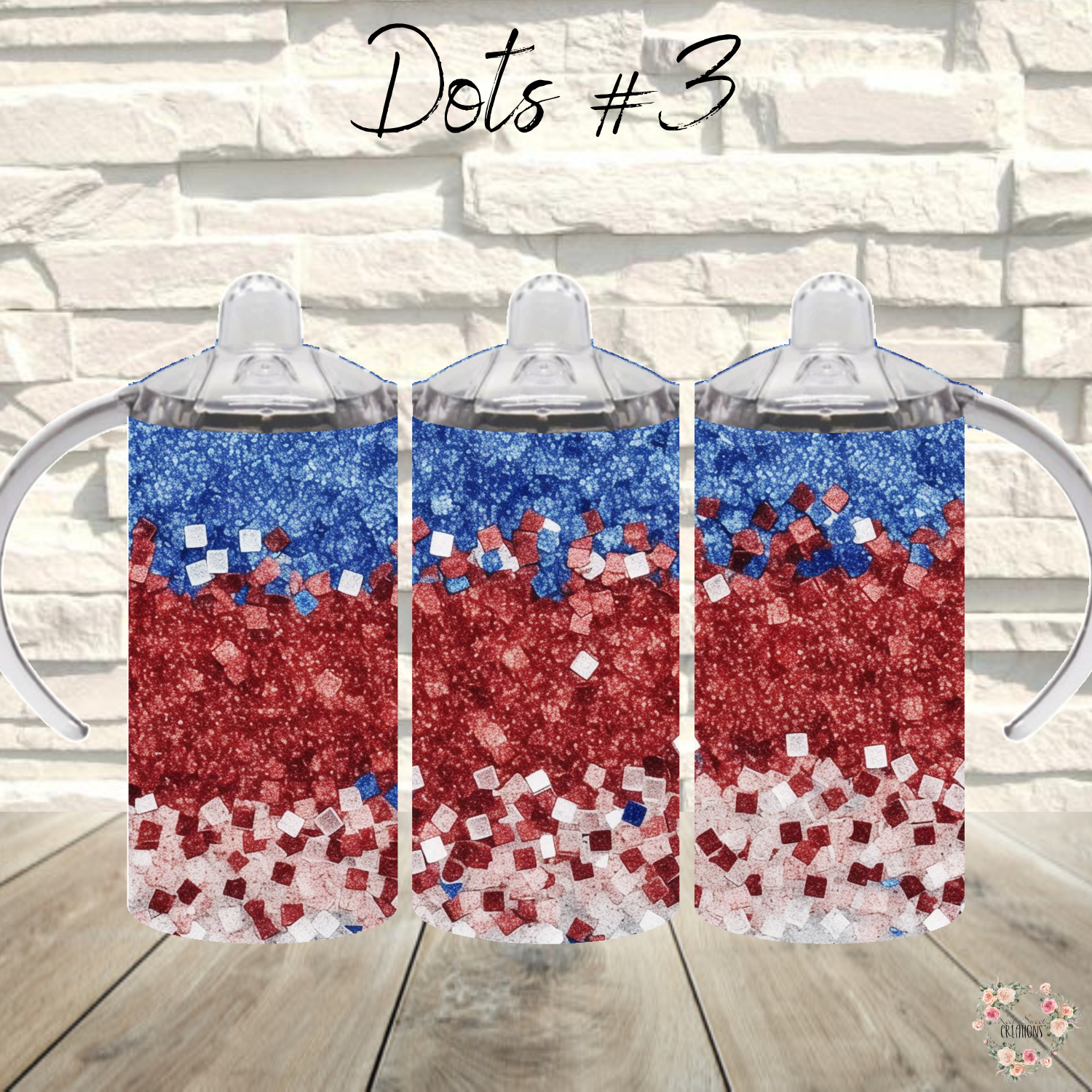 Red White & Blue Confetti Tumbler – Dots #3 Patriotic Cup for 4th of July & Summer