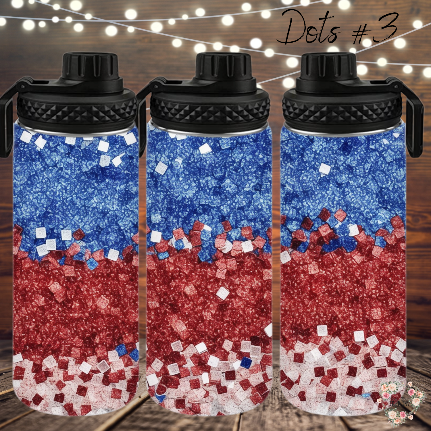 Red White & Blue Confetti Tumbler – Dots #3 Patriotic Cup for 4th of July & Summer