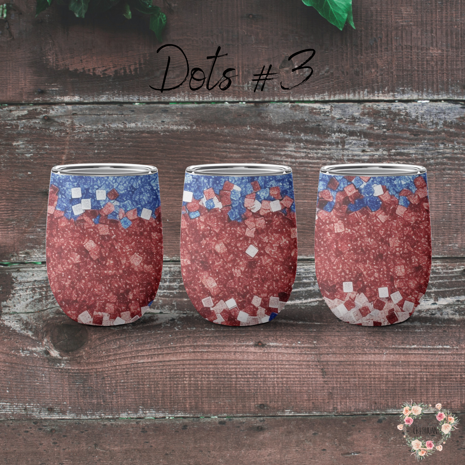 Red White & Blue Confetti Tumbler – Dots #3 Patriotic Cup for 4th of July & Summer