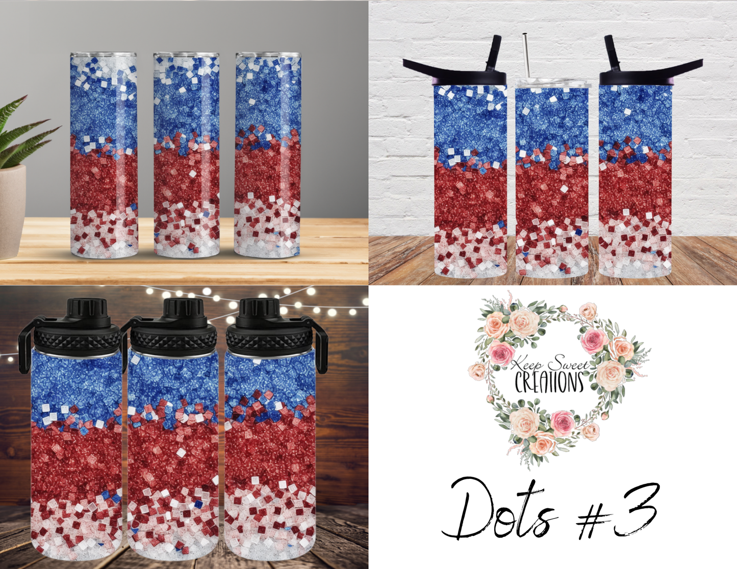 American Independence: Glitter, Stain glass and Dots