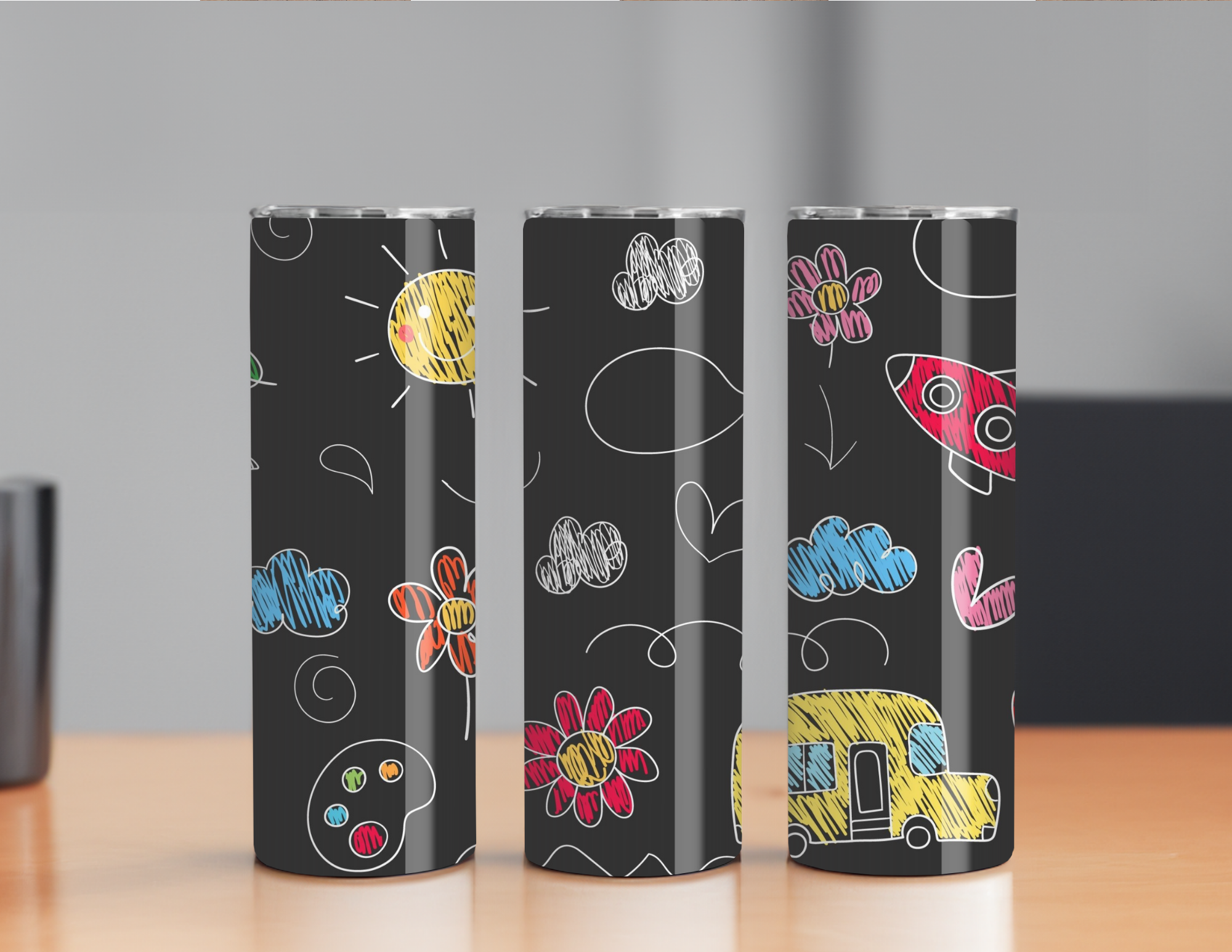 Teacher Tumbler – Chalkboard & Notebook Drawing Designs