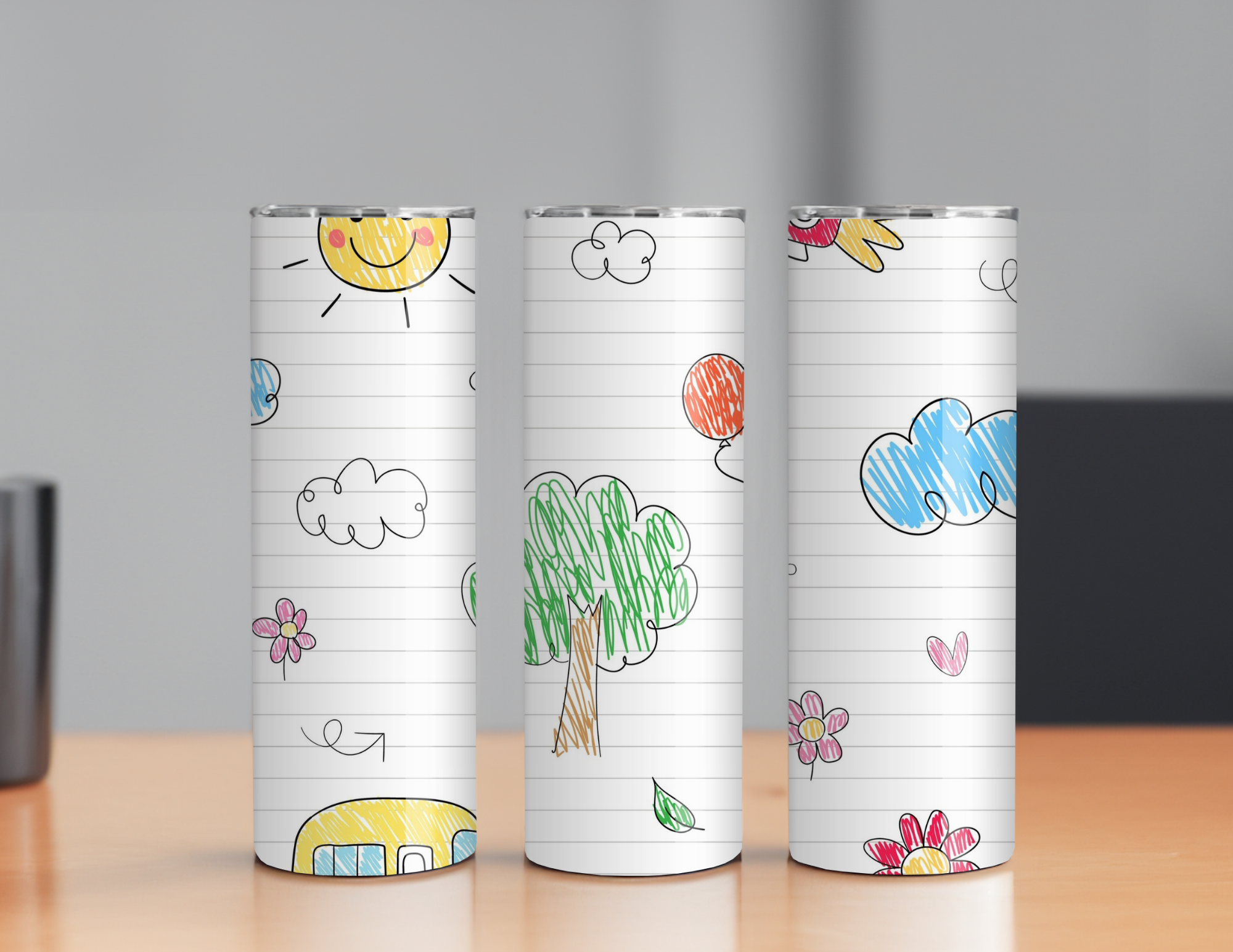 Teacher Tumbler – Chalkboard & Notebook Drawing Designs