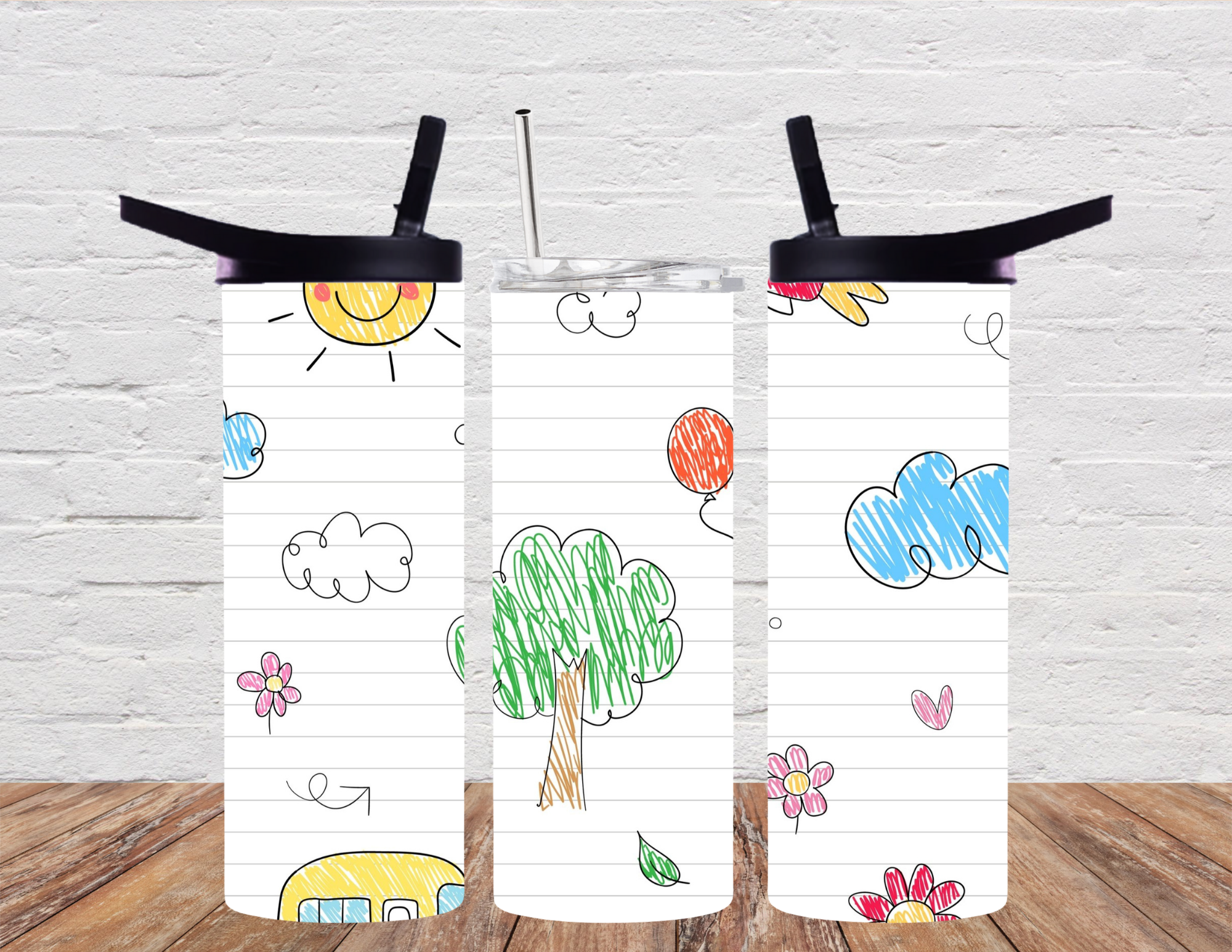 Teacher Tumbler – Chalkboard & Notebook Drawing Designs