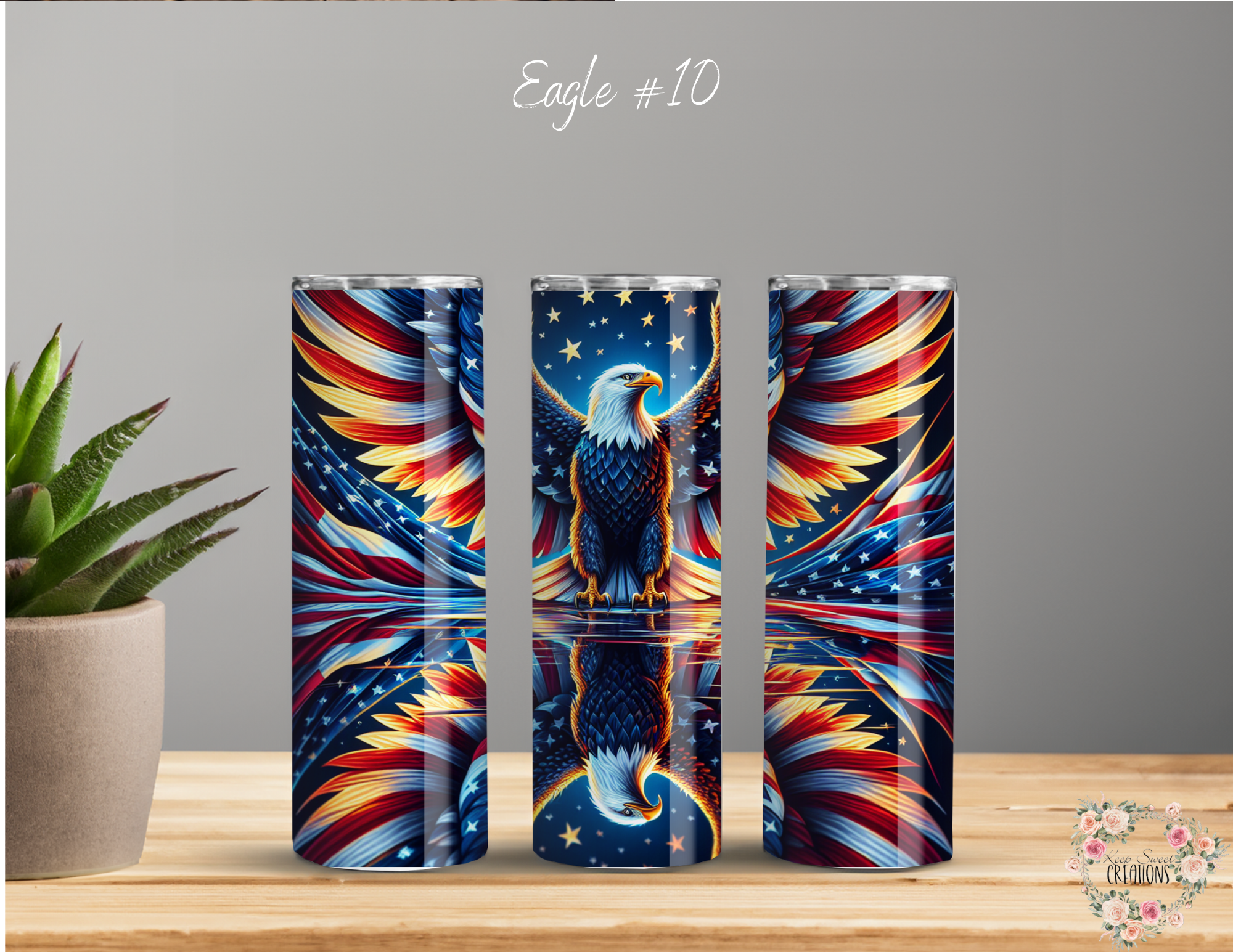  Dynamic and artistic eagle designs, featuring bold colors, abstract patterns, and patriotic elements. 