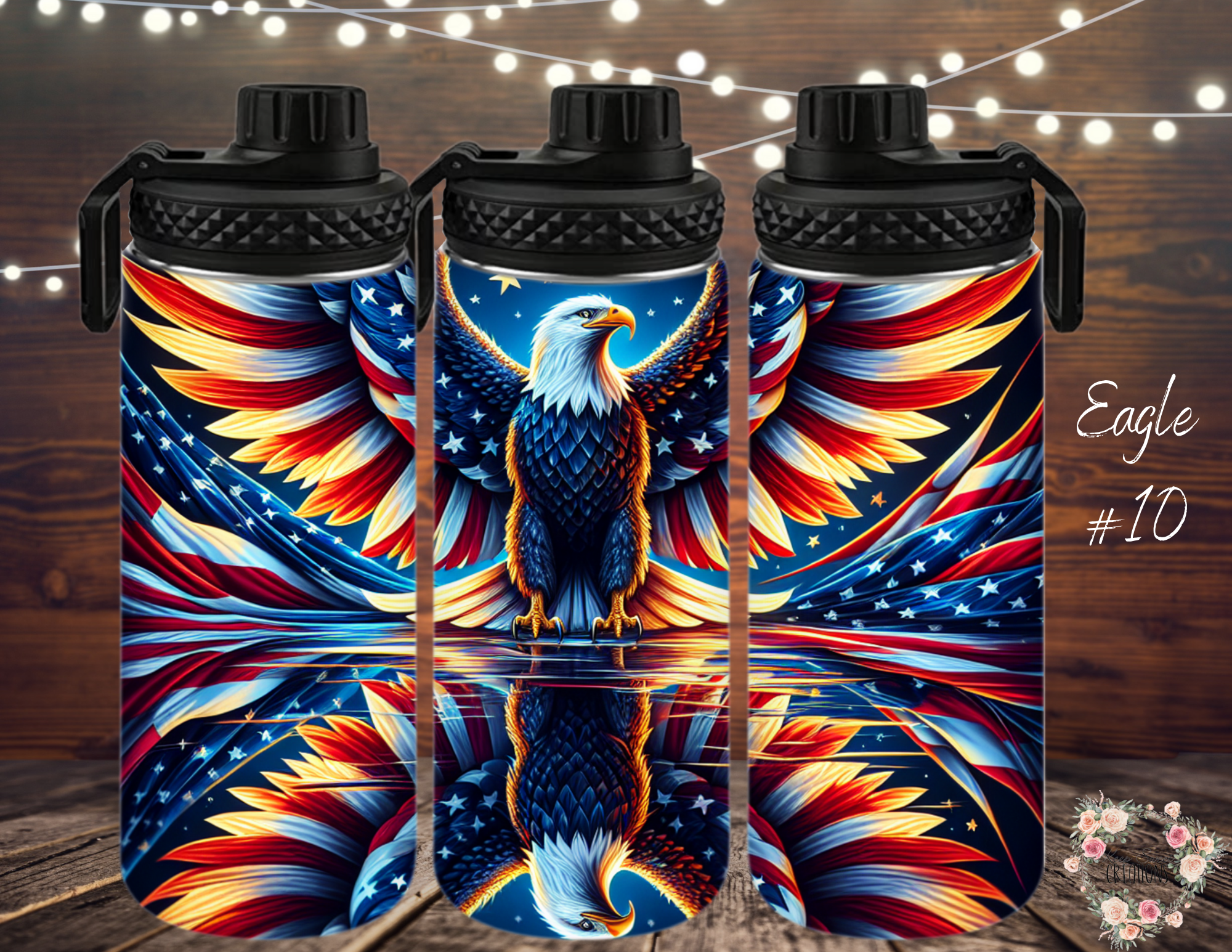  Dynamic and artistic eagle designs, featuring bold colors, abstract patterns, and patriotic elements. 