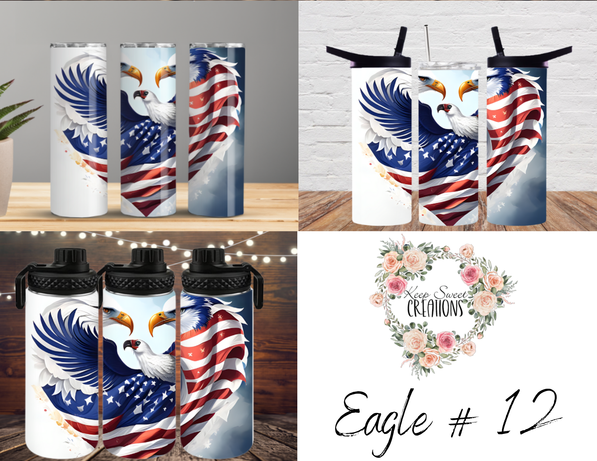  Unique styles, from fierce tribal eagles to soft, artistic interpretations, all radiating American pride. 