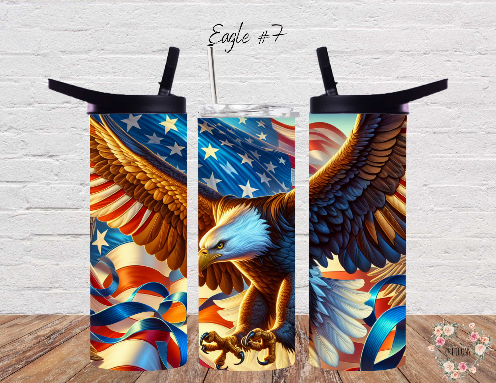  Dynamic and artistic eagle designs, featuring bold colors, abstract patterns, and patriotic elements. 