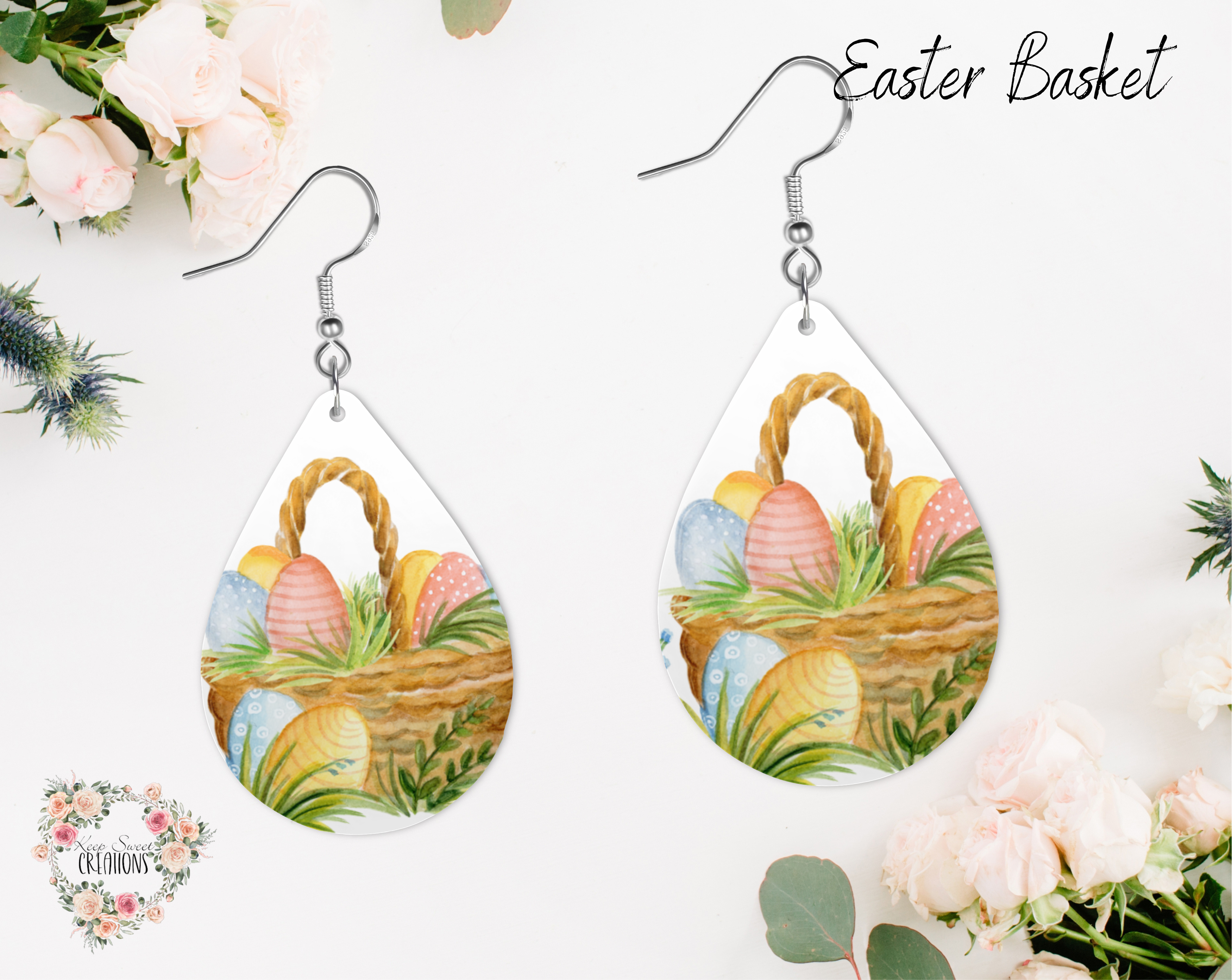 Easter Teardrop Earrings – Bunny, Cross & Floral Designs | Spring Teardrop Jewelry Collection