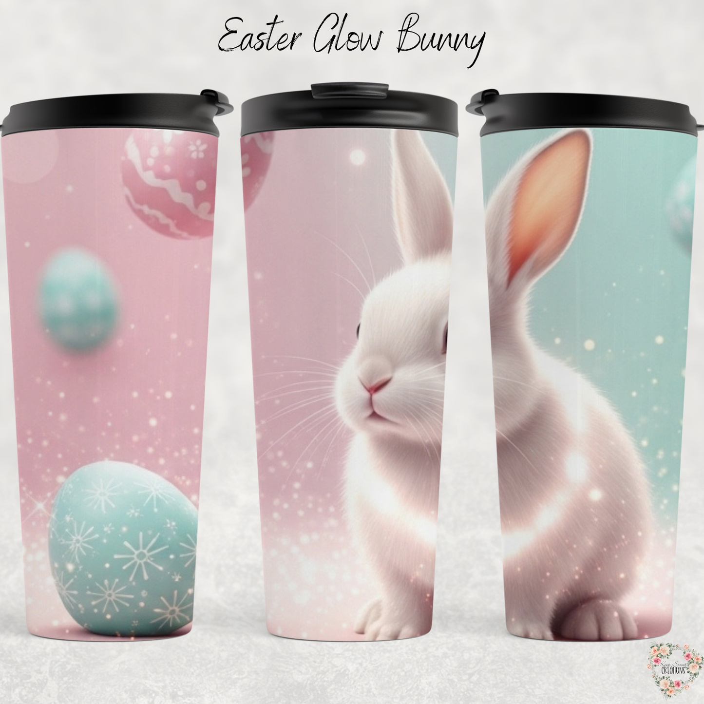 Easter Glow Bunny Tumbler | Pastel Easter Bunny Spring Cup (11–32oz)