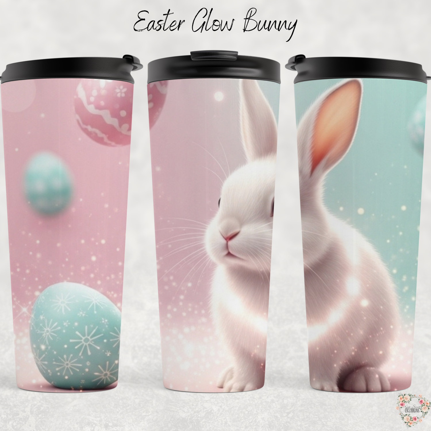 Easter Glow Bunny Tumbler | Pastel Easter Bunny Spring Cup (11–32oz)