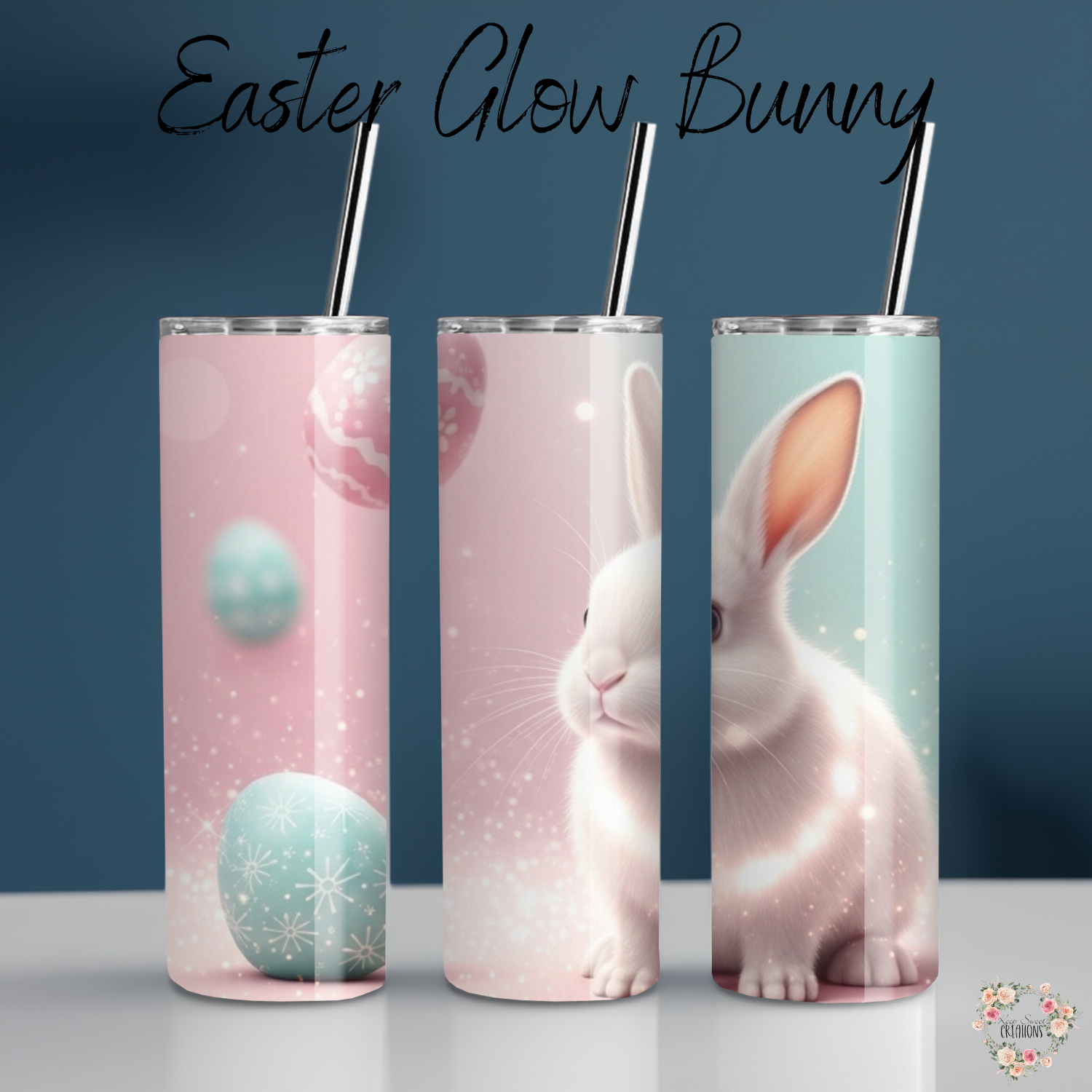 Easter Glow Bunny Tumbler | Pastel Easter Bunny Spring Cup (11–32oz)