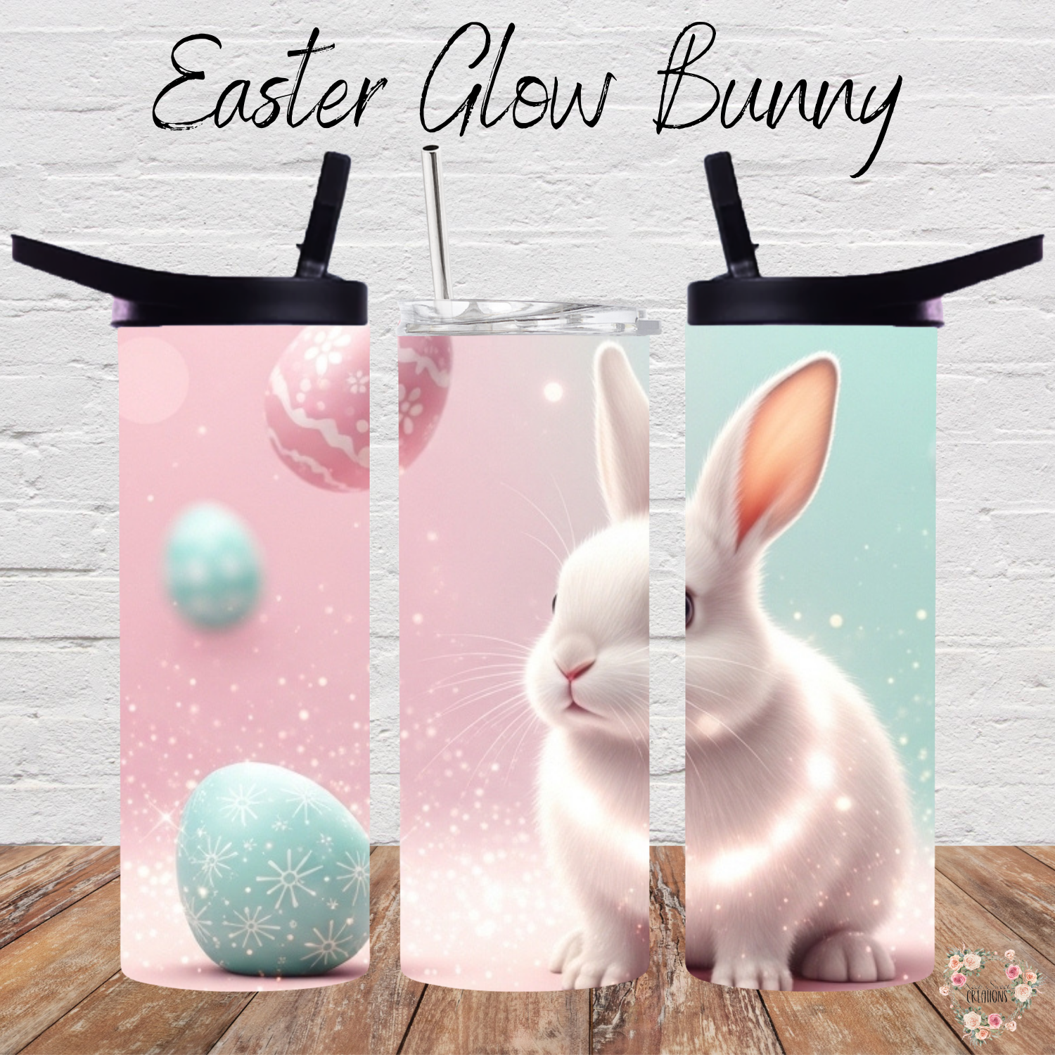 Easter Glow Bunny Tumbler | Pastel Easter Bunny Spring Cup (11–32oz)