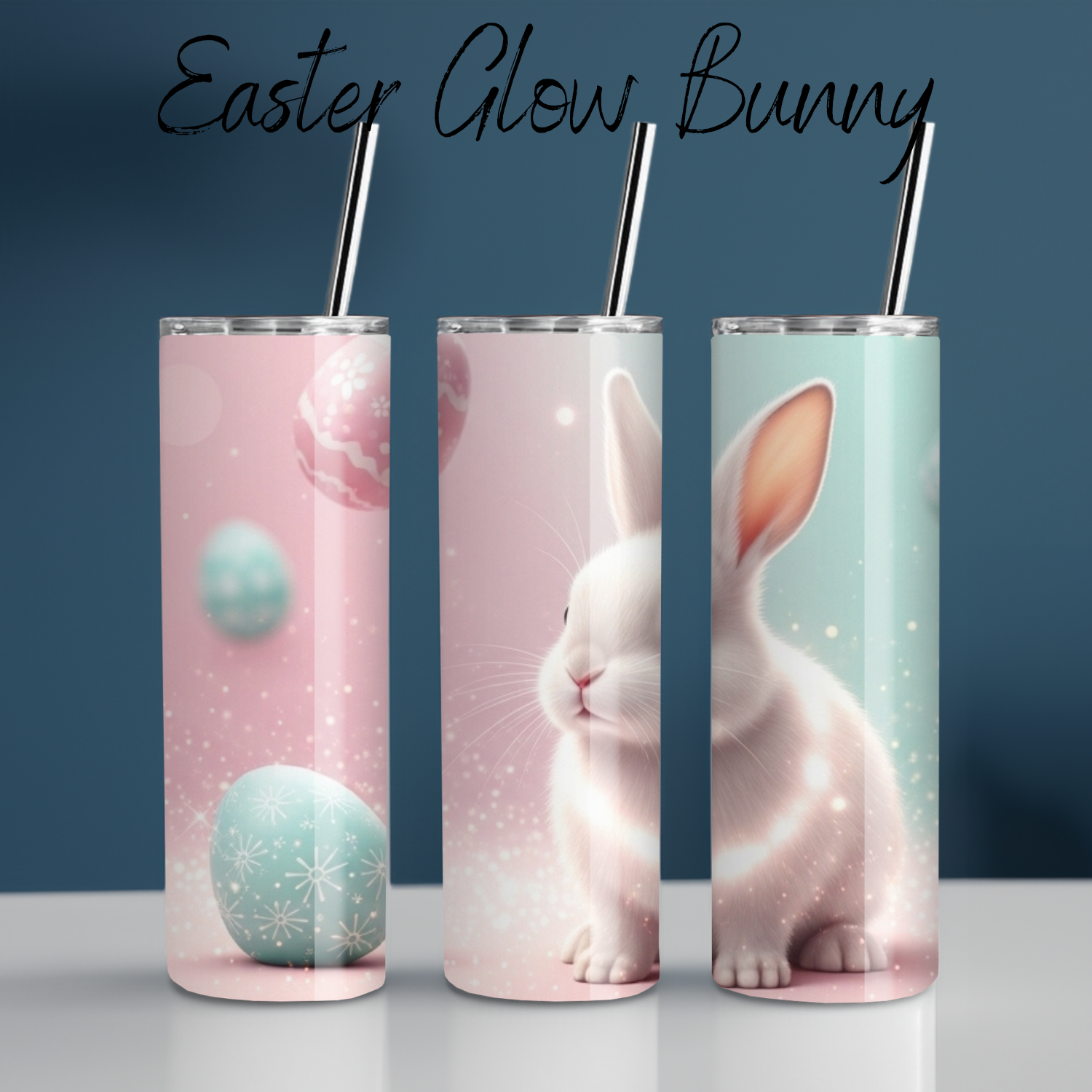 Easter Glow Bunny Tumbler | Pastel Easter Bunny Spring Cup (11–32oz)