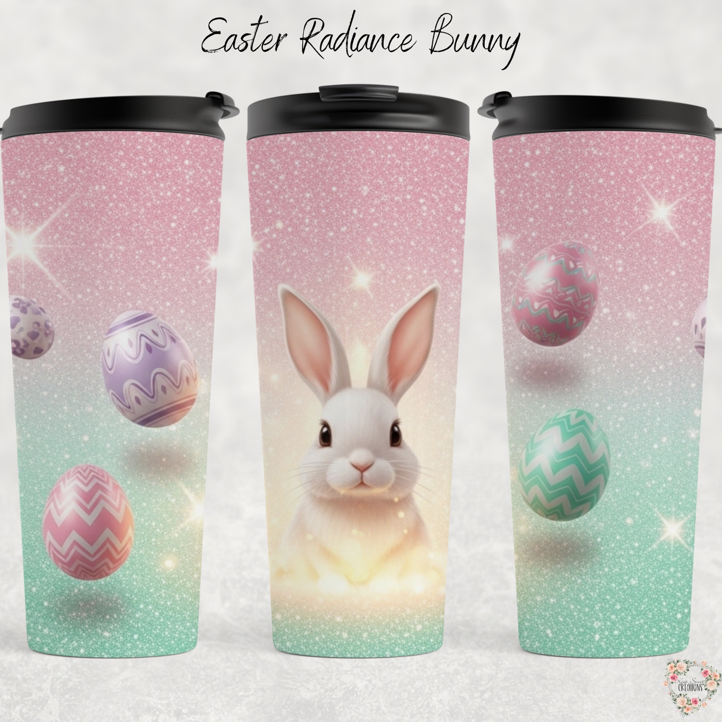 Easter Radiance Bunny Tumbler | Pastel Easter Bunny Spring Cup (11–32 oz)